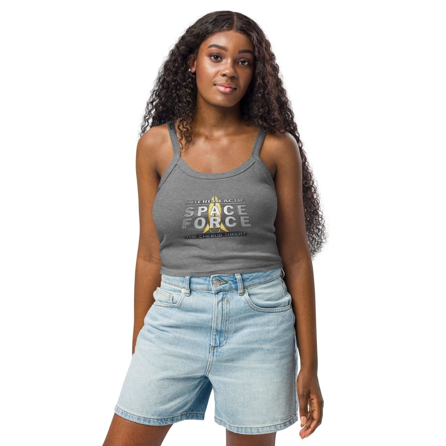 Woman's micro-rib tank top - Intergalactic Space Force - The Cherub Threat