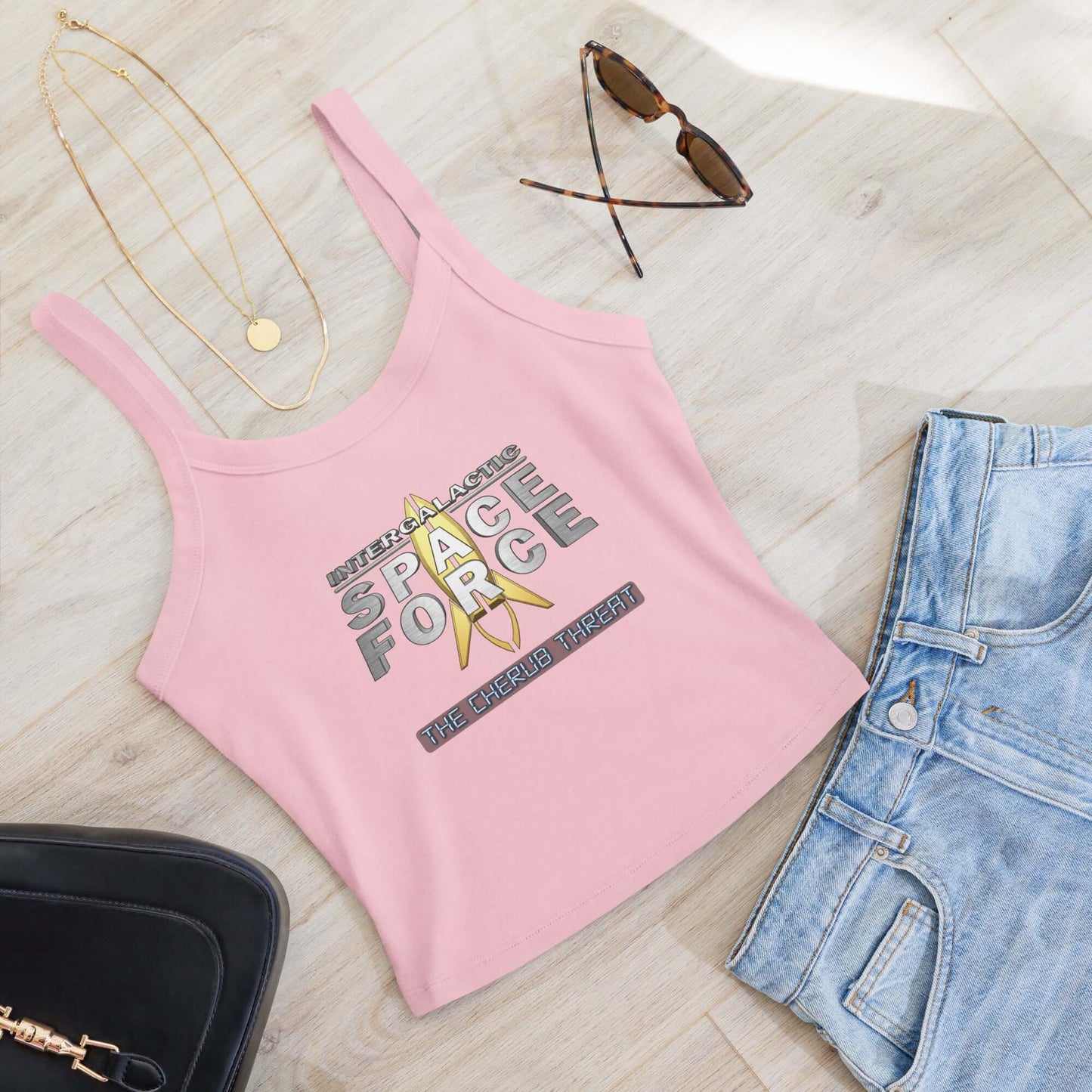 Woman's micro-rib tank top - Intergalactic Space Force - The Cherub Threat