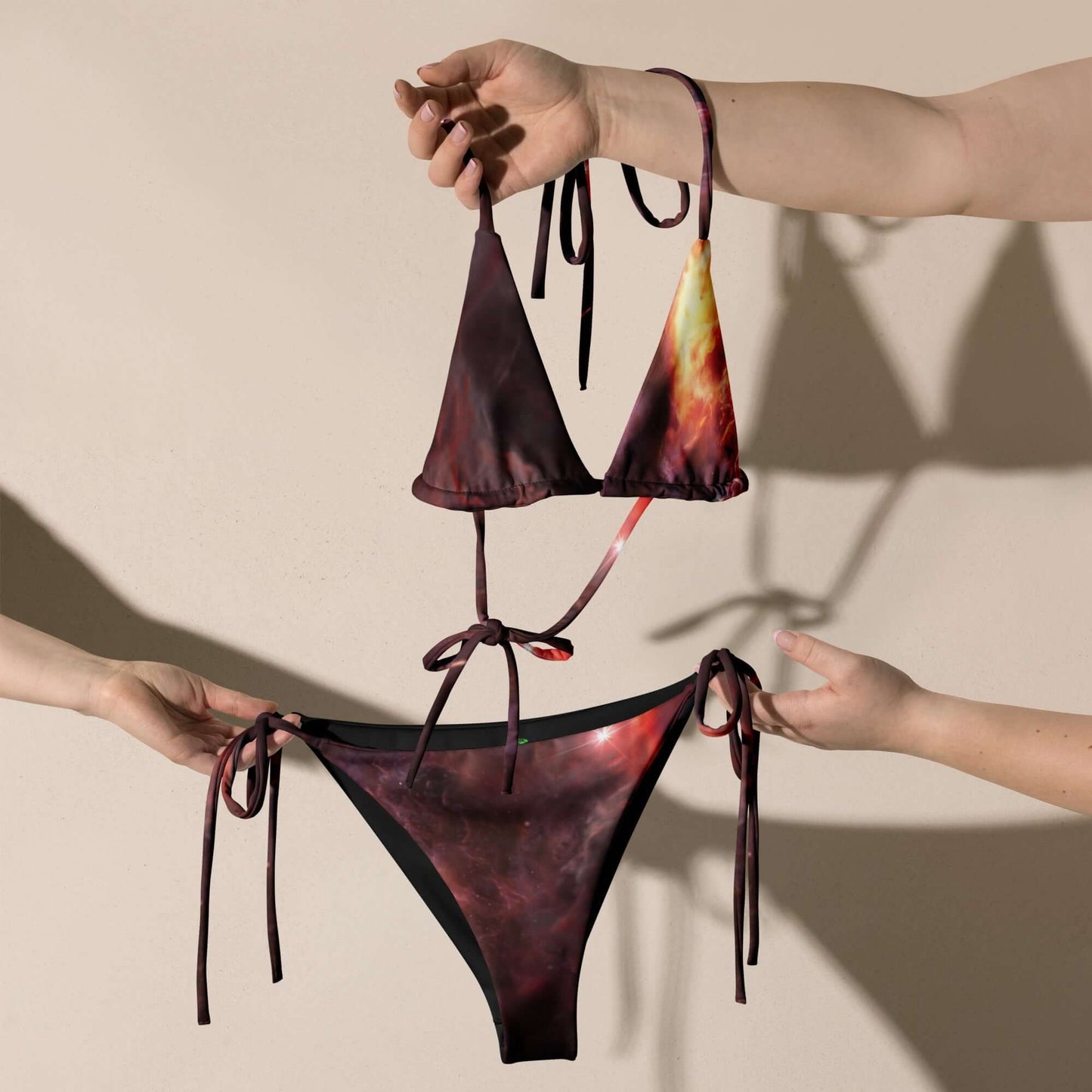 All-over print recycled string bikini | Intergalactic Space Force | Nebula - Spectral Ink Shop - Bikini -8922737_16553
