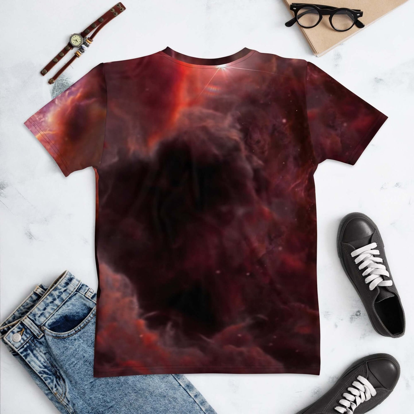 Women's All-Over Print T-shirt | Intergalactic Space Force | Nebula - Spectral Ink Shop - Shirts & Tops -
