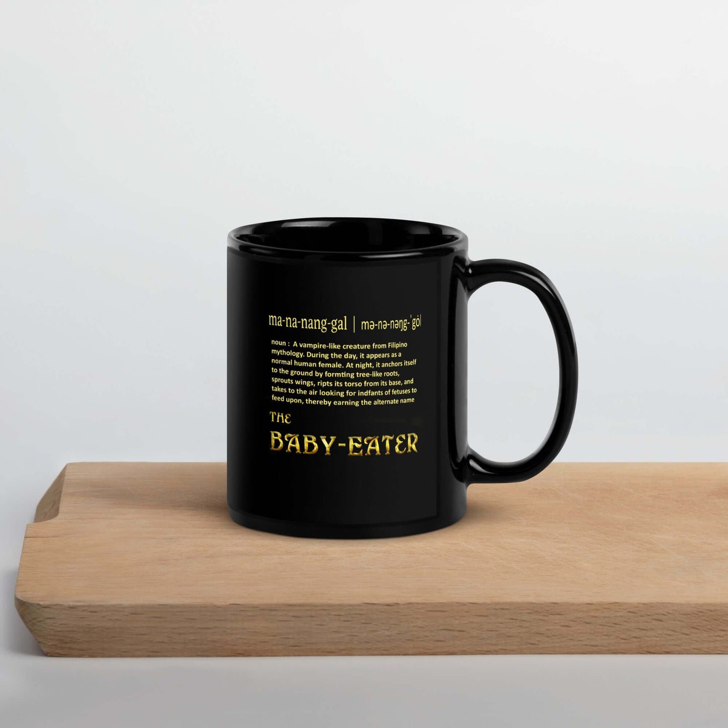 Black Glossy Mug | The Baby-Eater | Definition - Spectral Ink Shop - Mug -8899275_9323