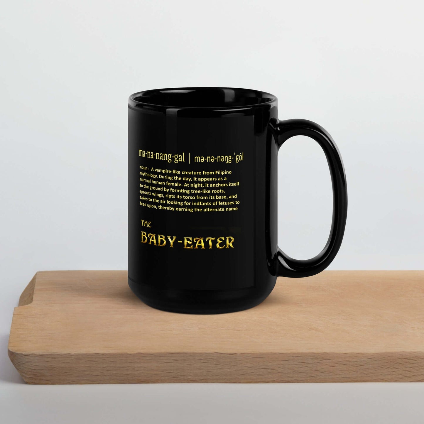Black Glossy Mug | The Baby-Eater | Definition - Spectral Ink Shop - Mug -8899275_9324