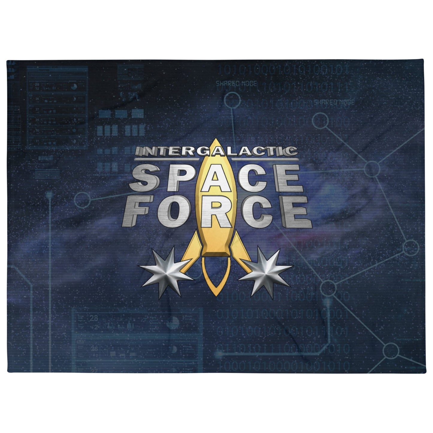 Intergalactic Space Force Throw Blanket - Embrace the Cosmic Comedy - Spectral Ink Shop - Blanket -8332815_10986