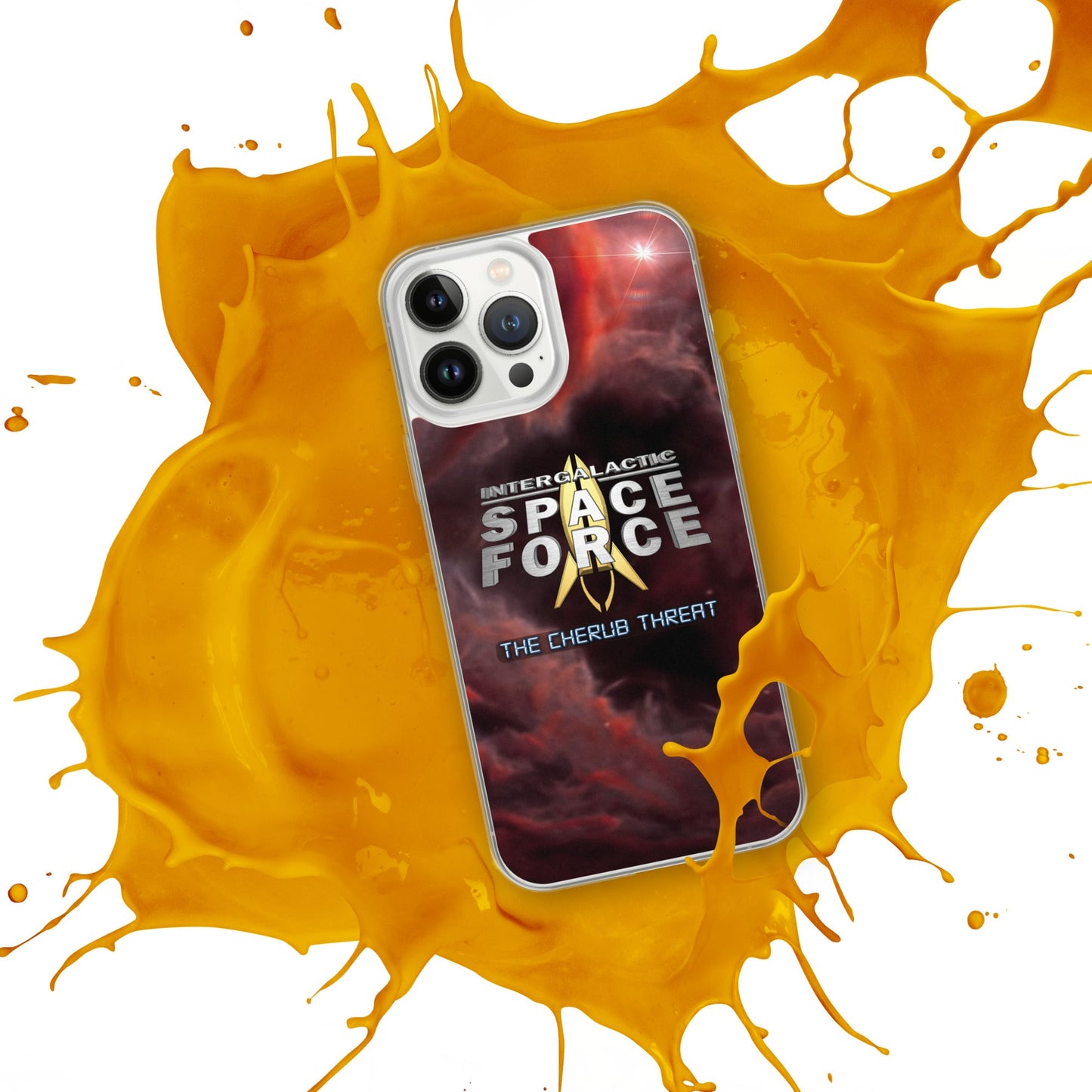 iPhone Case | Intergalactic Space Force 2 | Nebula and Logo - Spectral Ink Shop - Mobile Phone Cases -6149524_13801