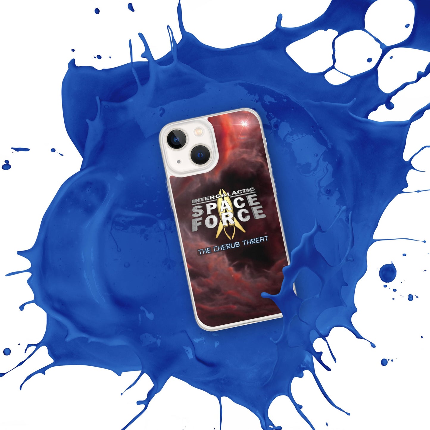 iPhone Case | Intergalactic Space Force 2 | Nebula and Logo - Spectral Ink Shop - Mobile Phone Cases -6149524_13428