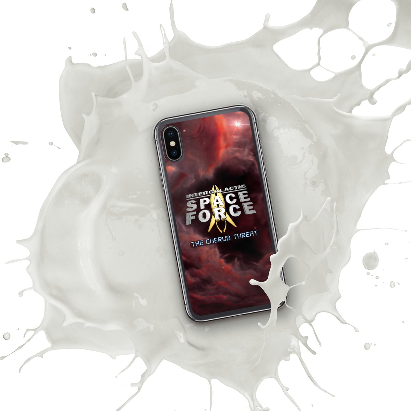 iPhone Case | Intergalactic Space Force 2 | Nebula and Logo - Spectral Ink Shop - Mobile Phone Cases -6149524_8933