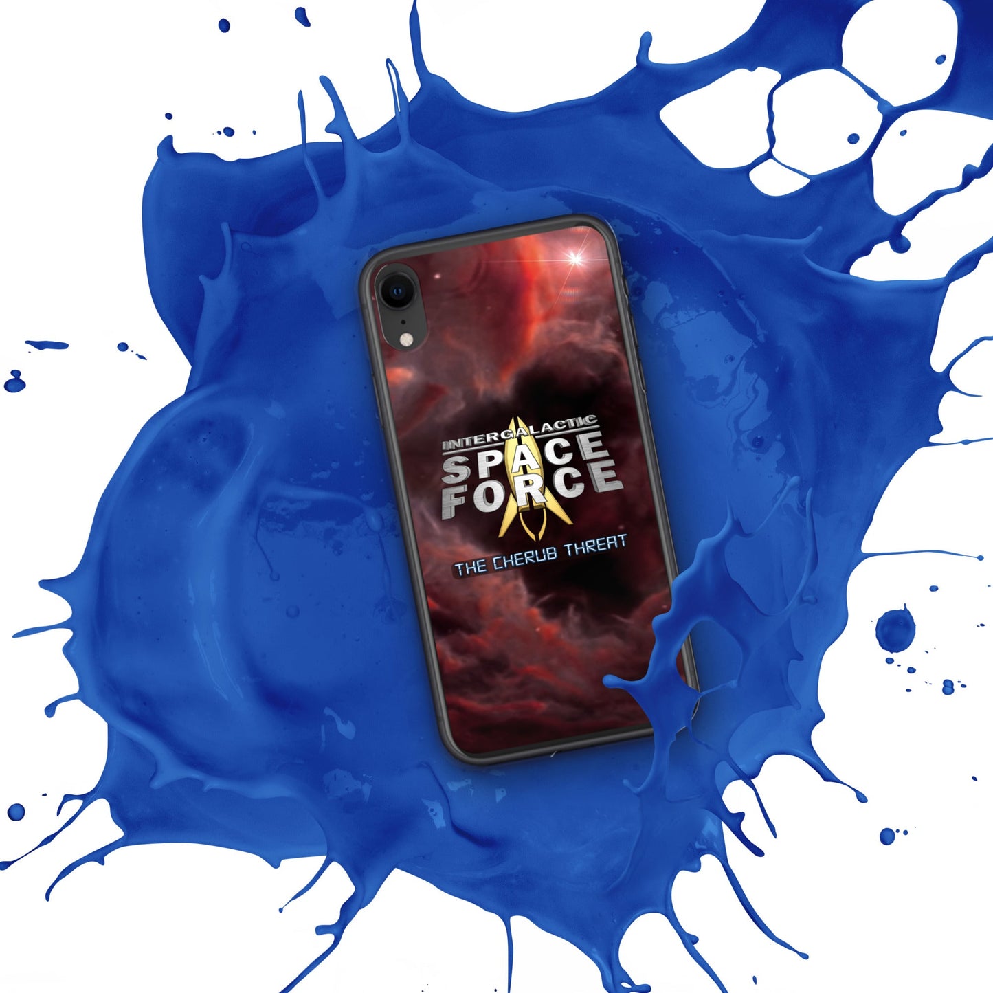 iPhone Case | Intergalactic Space Force 2 | Nebula and Logo - Spectral Ink Shop - Mobile Phone Cases -6149524_9621