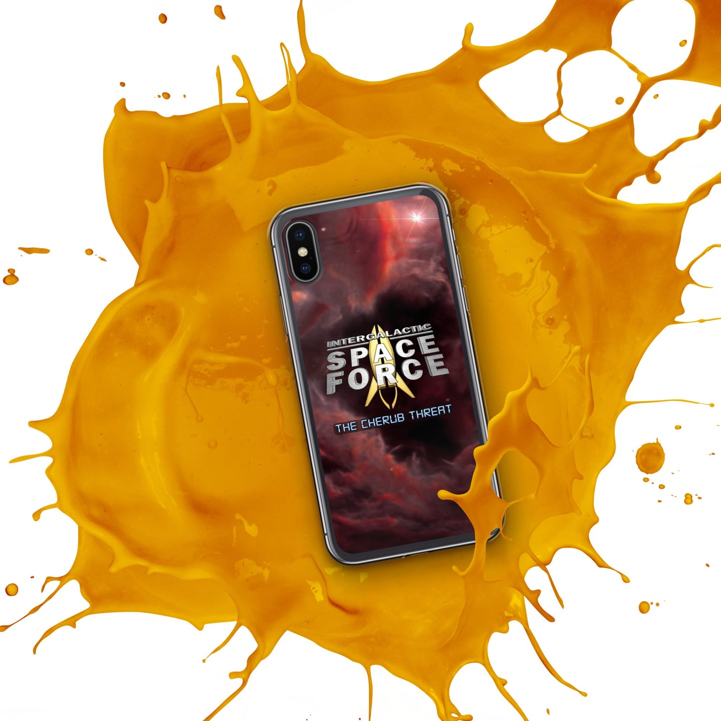 iPhone Case | Intergalactic Space Force 2 | Nebula and Logo - Spectral Ink Shop - Mobile Phone Cases -6149524_8933