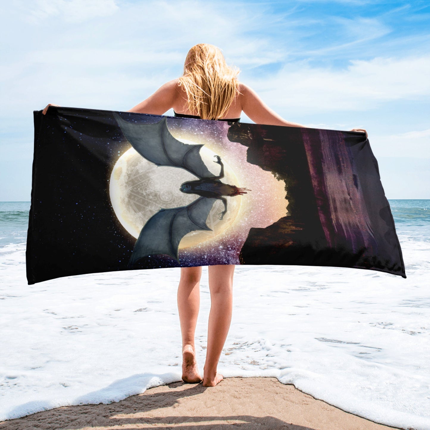 Luxury Beach Towel | The Baby-Eater | Manananggal - Spectral Ink Shop - Beach Towels -4618918_8874