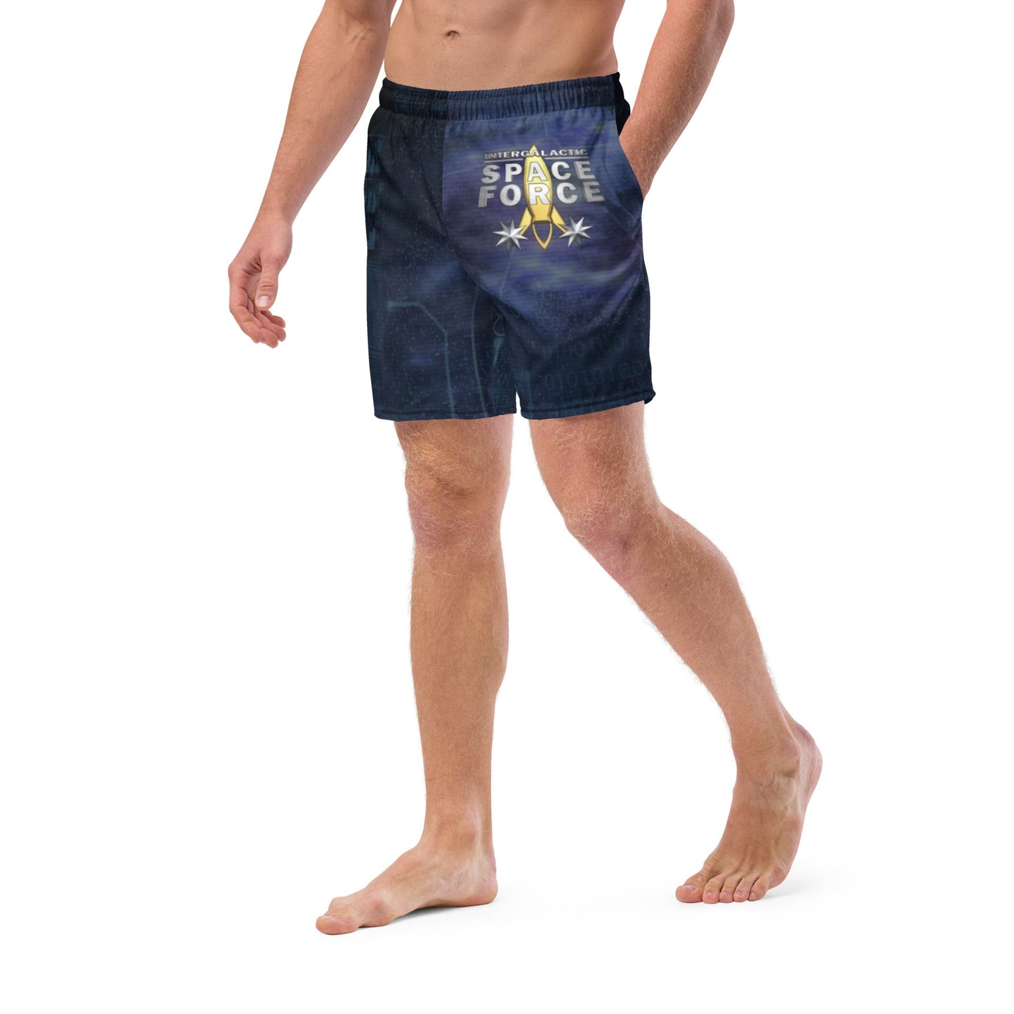 Men's Designer Swim Trunks (with Liner) | Intergalactic Space Force - Spectral Ink Shop - Swimwear -1649619_14636
