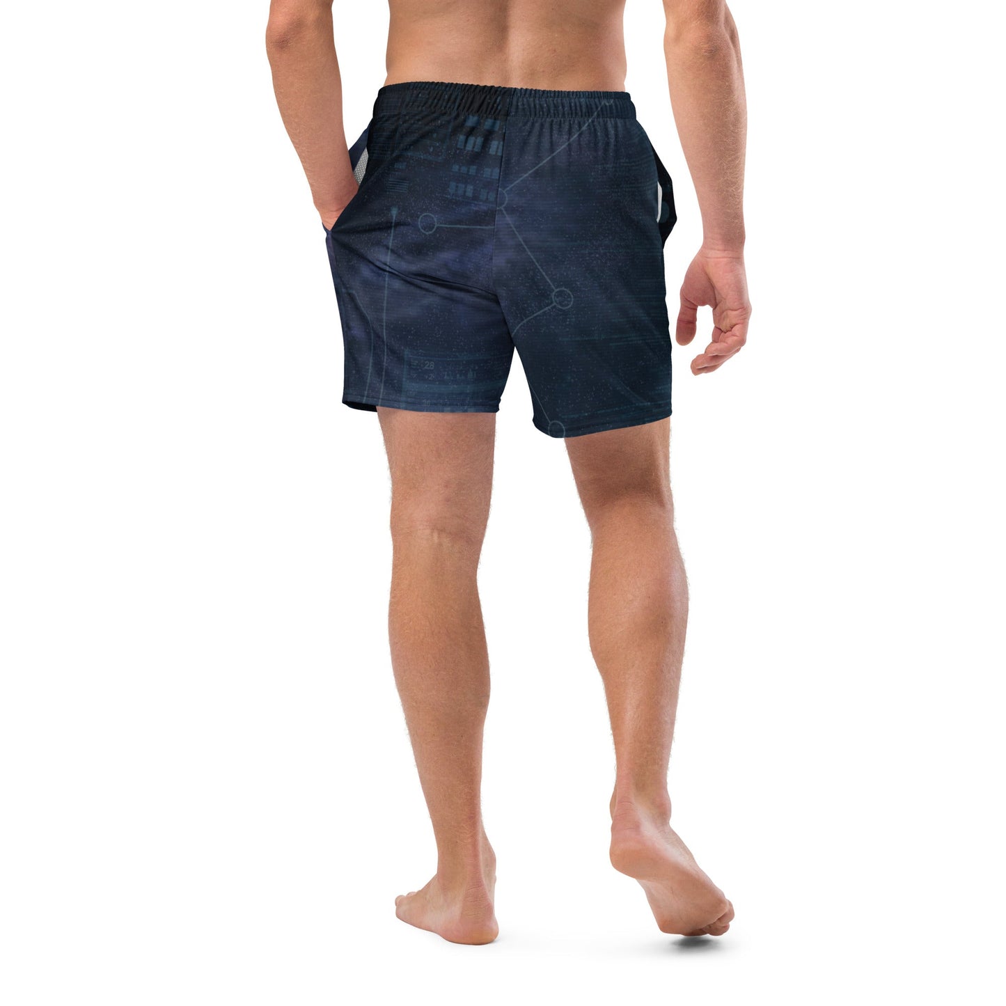 Men's Designer Swim Trunks (with Liner) | Intergalactic Space Force - Spectral Ink Shop - Swimwear -1649619_14636