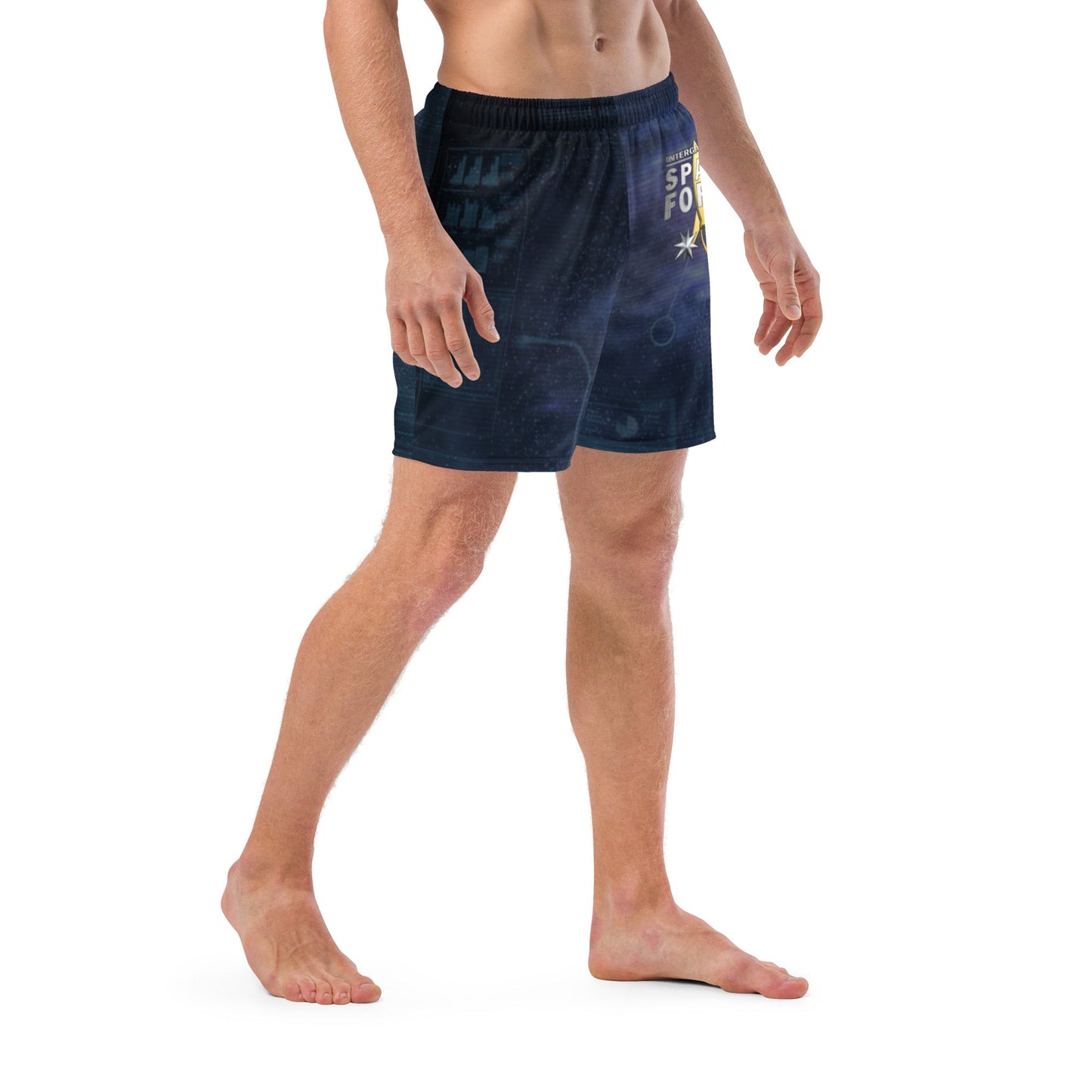 Men's Designer Swim Trunks (with Liner) | Intergalactic Space Force - Spectral Ink Shop - Swimwear -1649619_14636