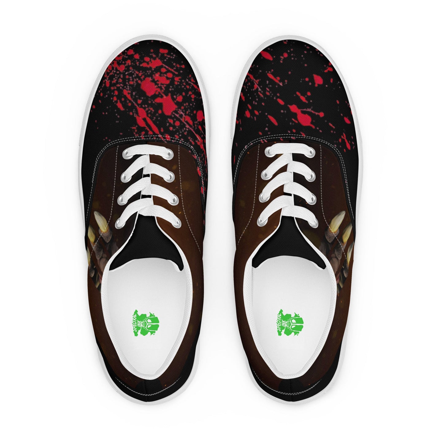 Men's Lace-Up Canvas Shoes | Dog Monster Attack - Spectral Ink Shop - Shoes -2649520_14844