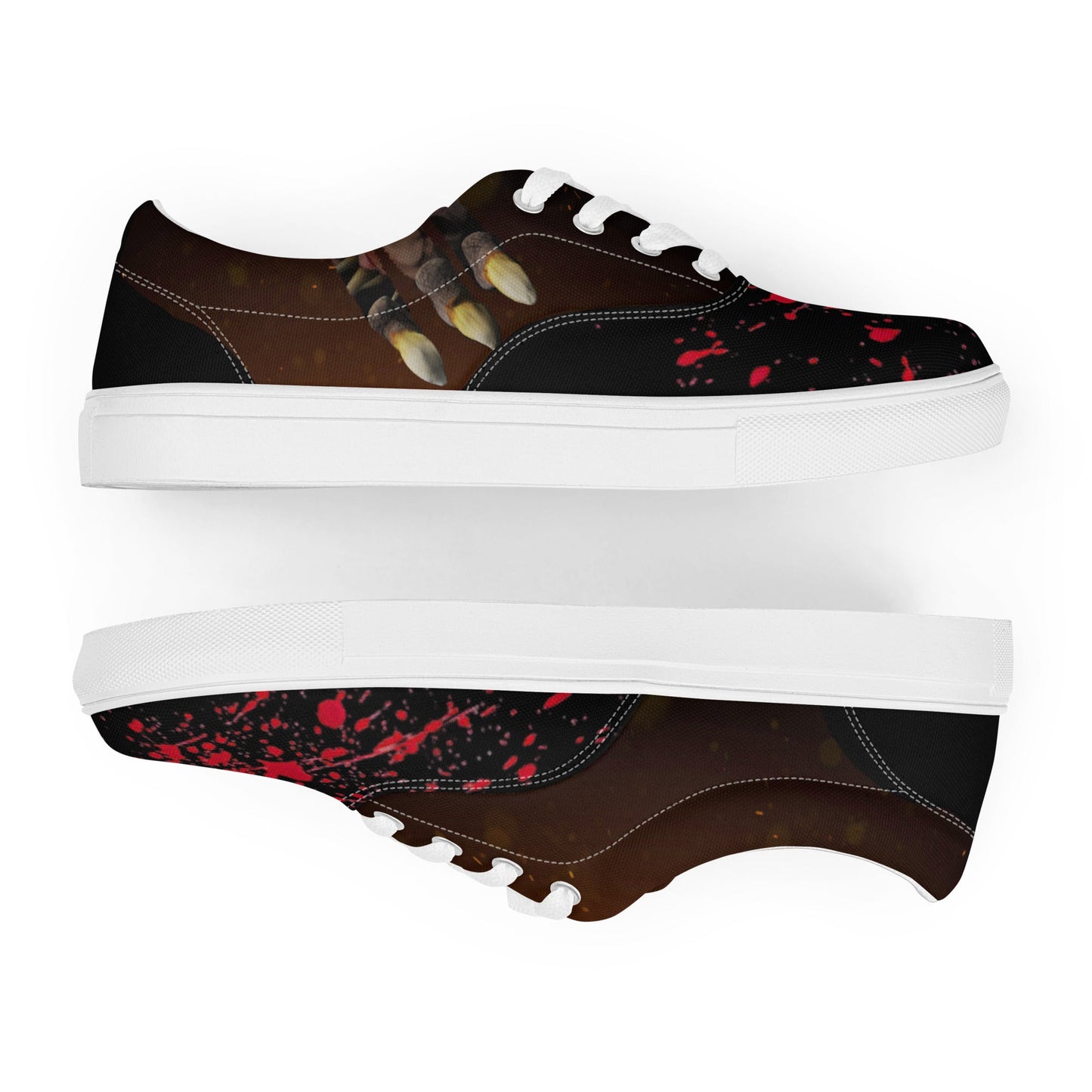 Men's Lace-Up Canvas Shoes | Dog Monster Attack - Spectral Ink Shop - Shoes -2649520_14844