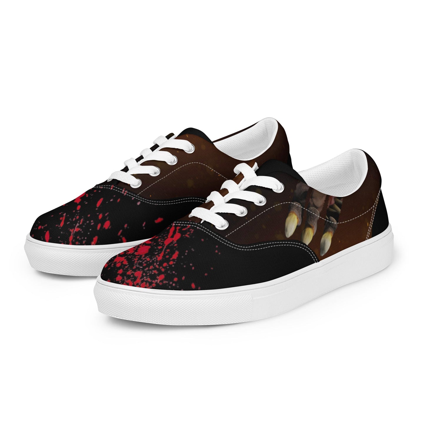 Men's Lace-Up Canvas Shoes | Dog Monster Attack - Spectral Ink Shop - Shoes -2649520_14844