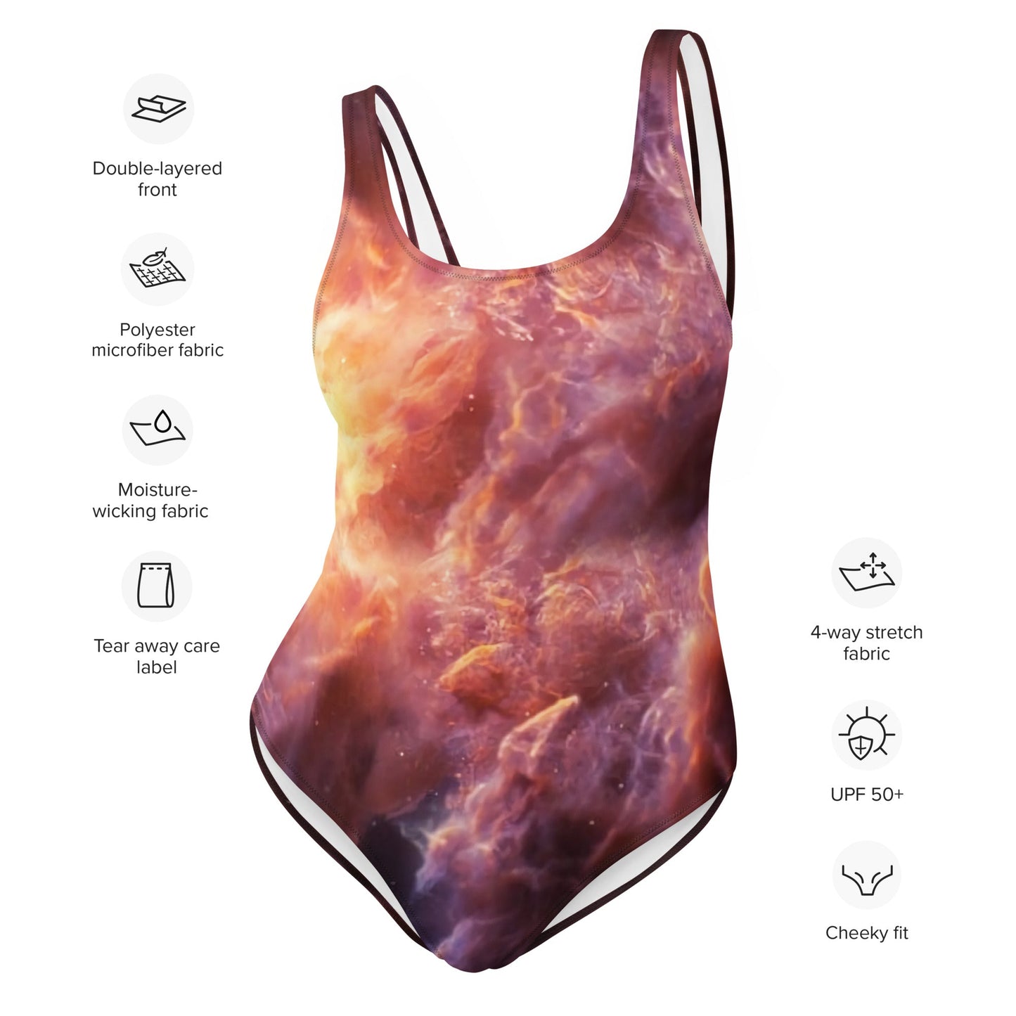 One-Piece Swimsuit | Intergalactic Space Force 2 } Nebula - Spectral Ink Shop - Swimwear -7472308_9014