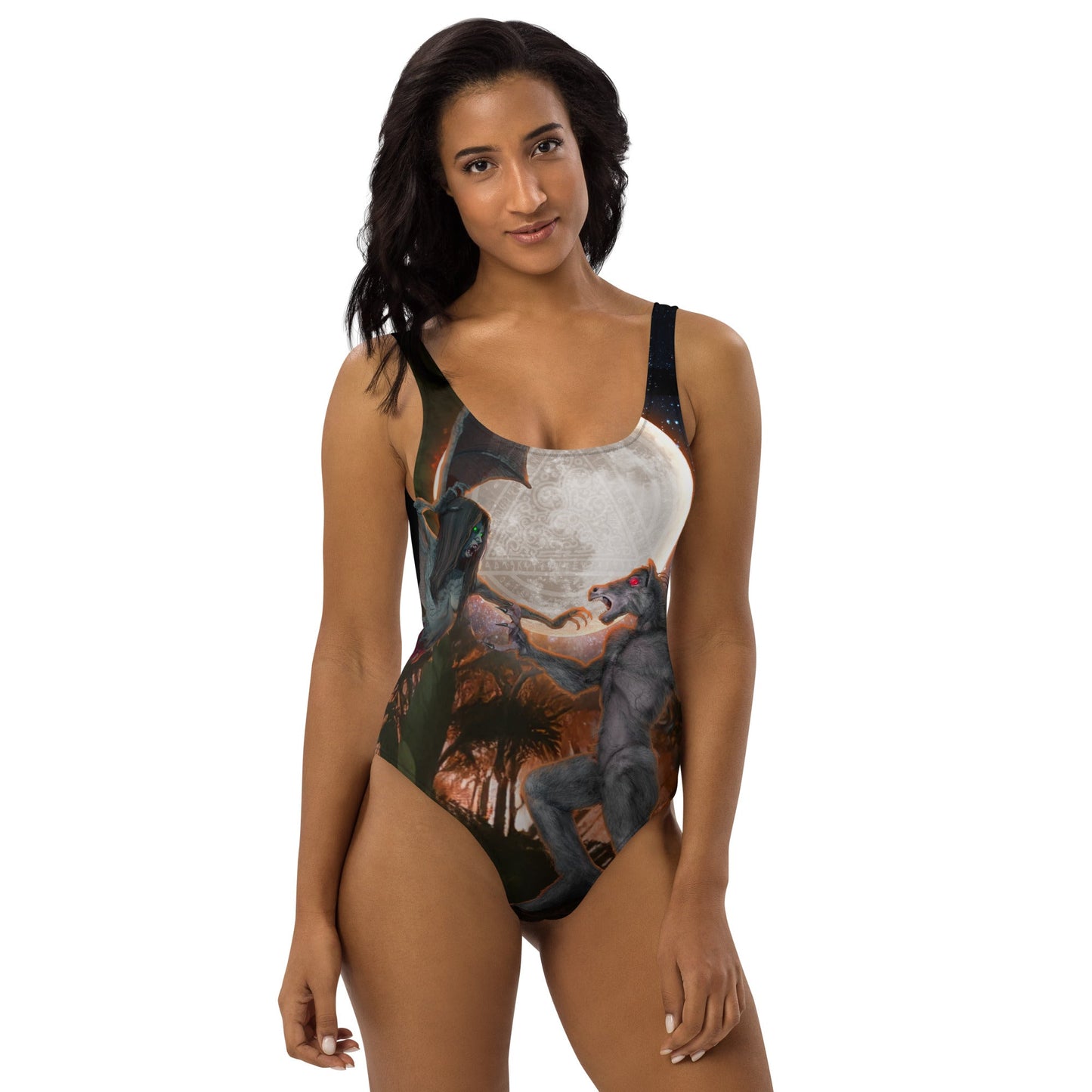 One-Piece Swimsuit |The Last Rite Short Bites | Manananggal vs Tikbalang - Spectral Ink Shop - Swimwear -7820133_9014