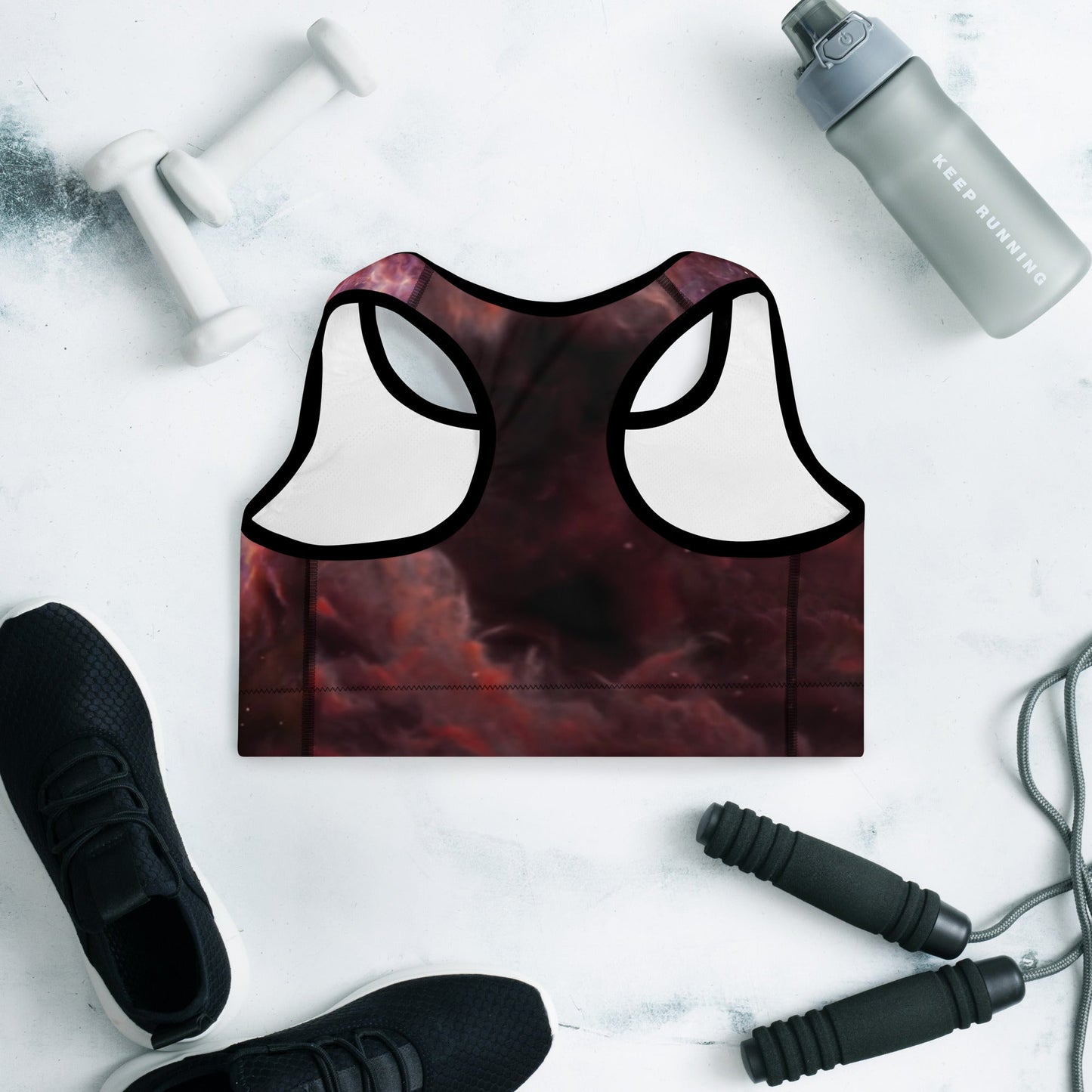 Padded Sports Bra | Intergalactic Space Force | Nebula - Spectral Ink Shop - Sports Bra -5058159_10862
