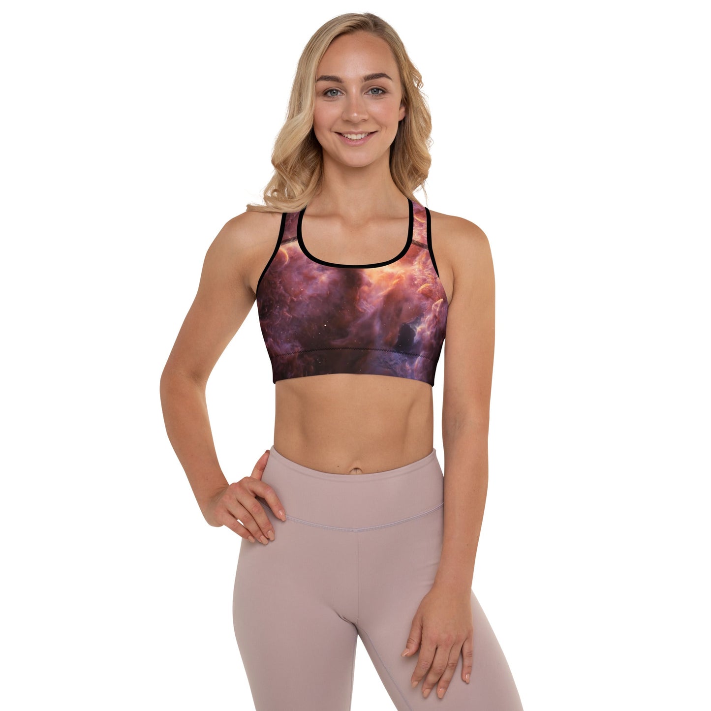 Padded Sports Bra | Intergalactic Space Force | Nebula - Spectral Ink Shop - Sports Bra -5058159_10862