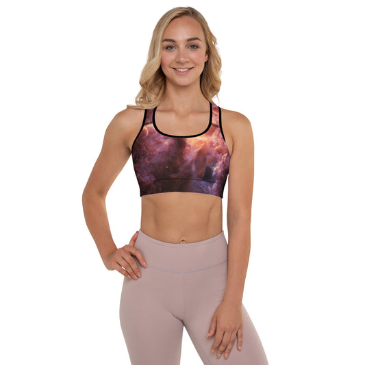 Padded Sports Bra | Intergalactic Space Force | Nebula - Spectral Ink Shop - Sports Bra -5058159_10862