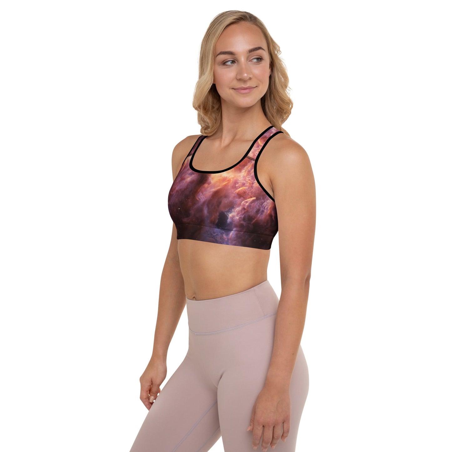 Padded Sports Bra | Intergalactic Space Force | Nebula - Spectral Ink Shop - Sports Bra -5058159_10862