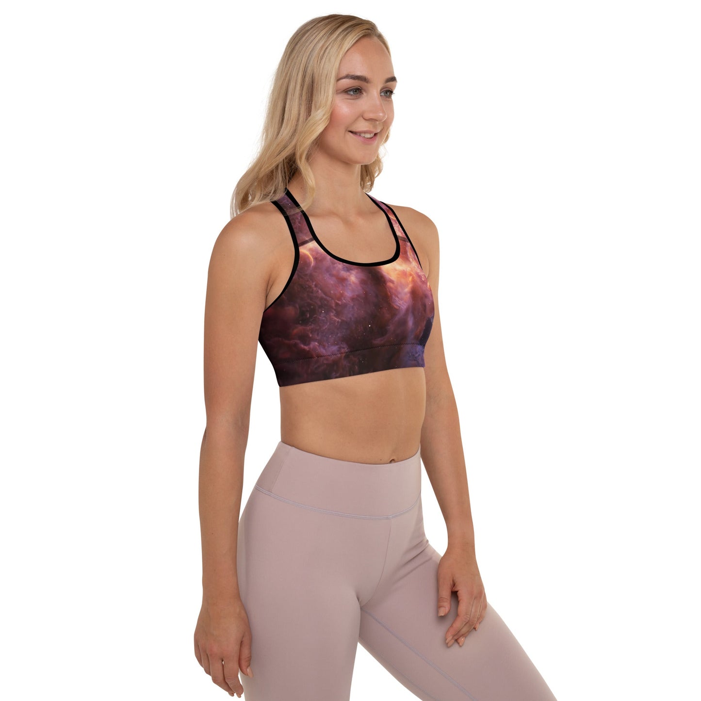 Padded Sports Bra | Intergalactic Space Force | Nebula - Spectral Ink Shop - Sports Bra -5058159_10862