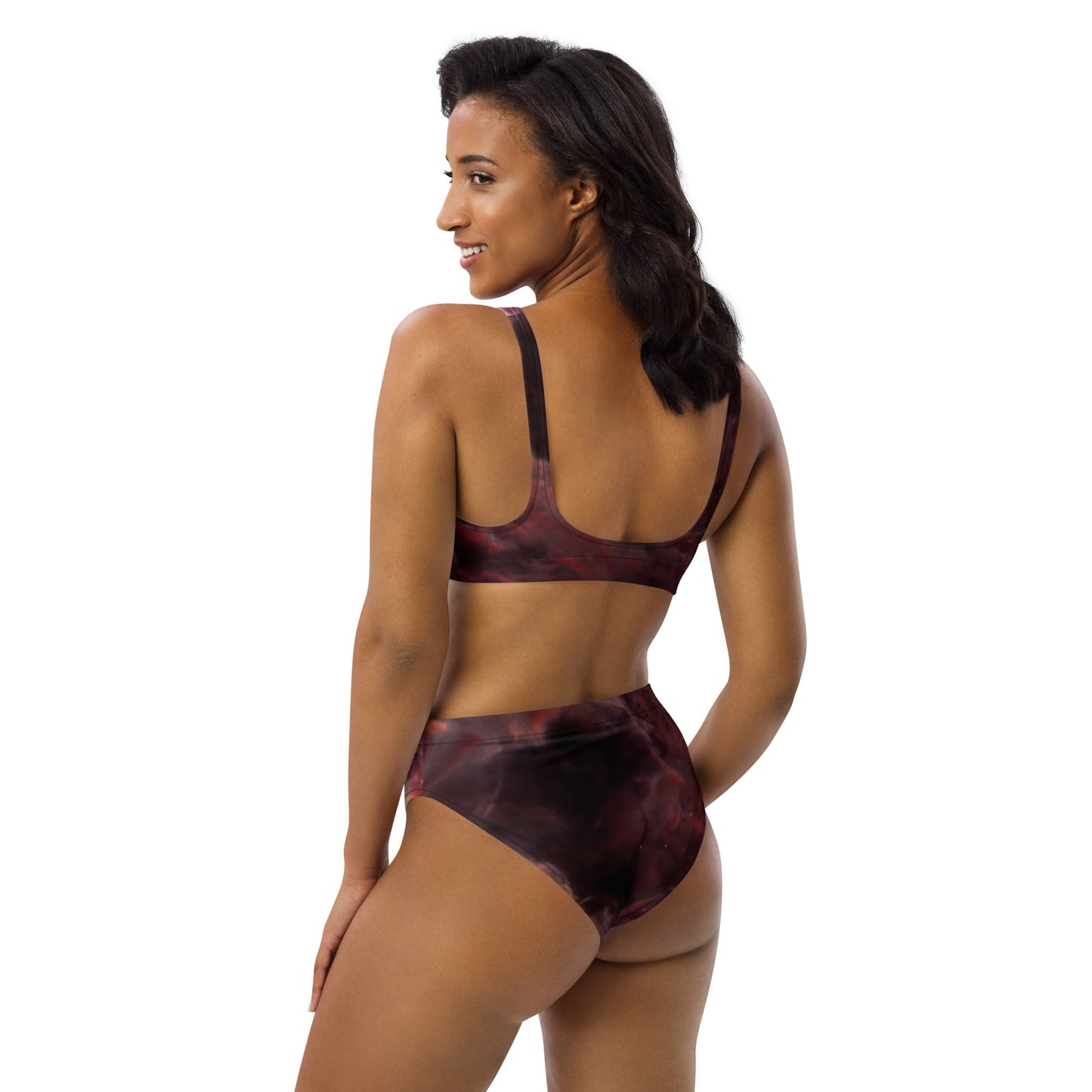 Recycled high-waisted bikini | Intergalactic Space Force 2 | Nebula - Spectral Ink Shop - Swimwear -7648269_12028