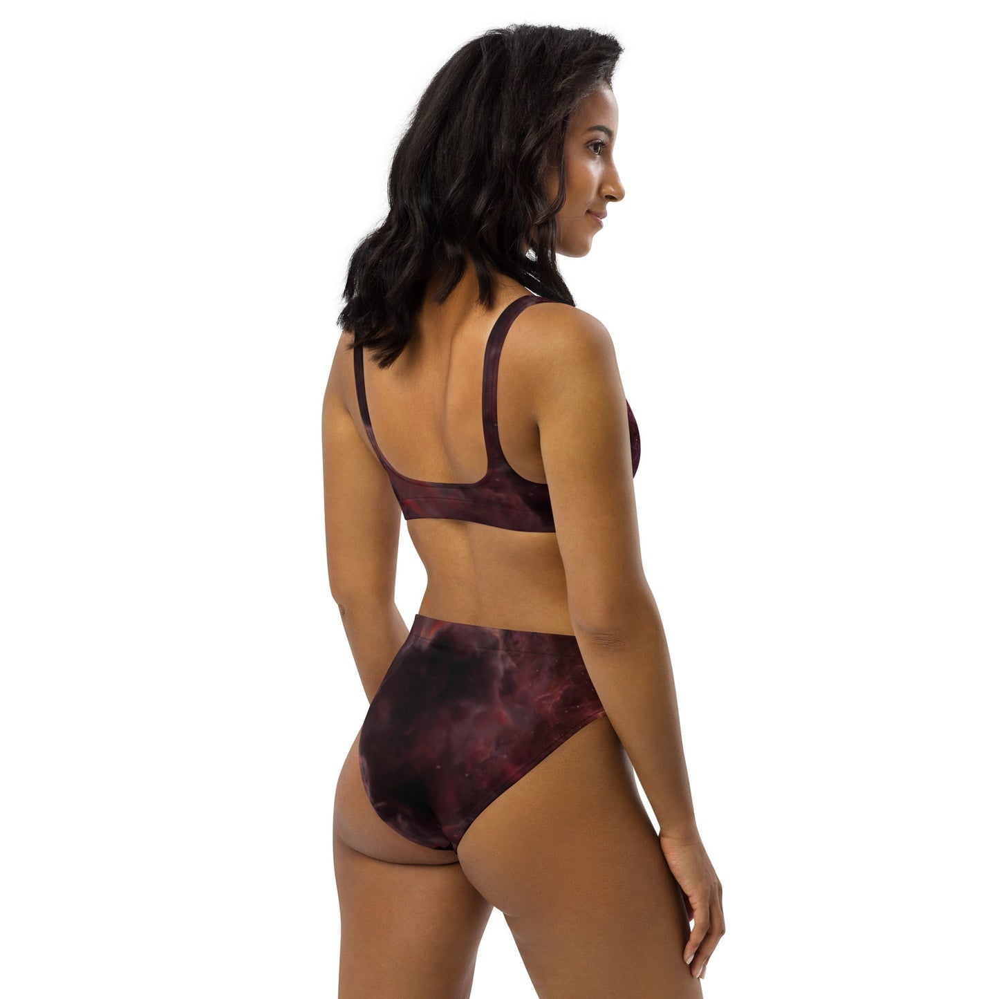 Recycled high-waisted bikini | Intergalactic Space Force 2 | Nebula - Spectral Ink Shop - Swimwear -7648269_12028