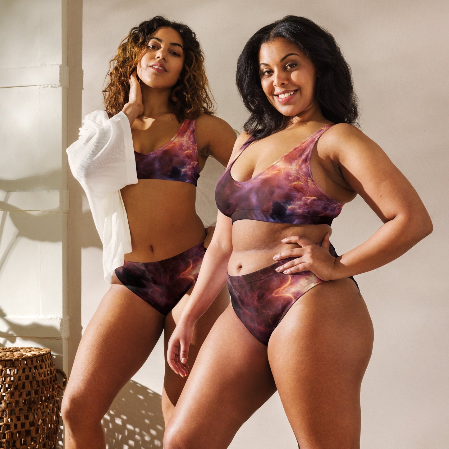Recycled high-waisted bikini | Intergalactic Space Force 2 | Nebula - Spectral Ink Shop - Swimwear -7648269_12028