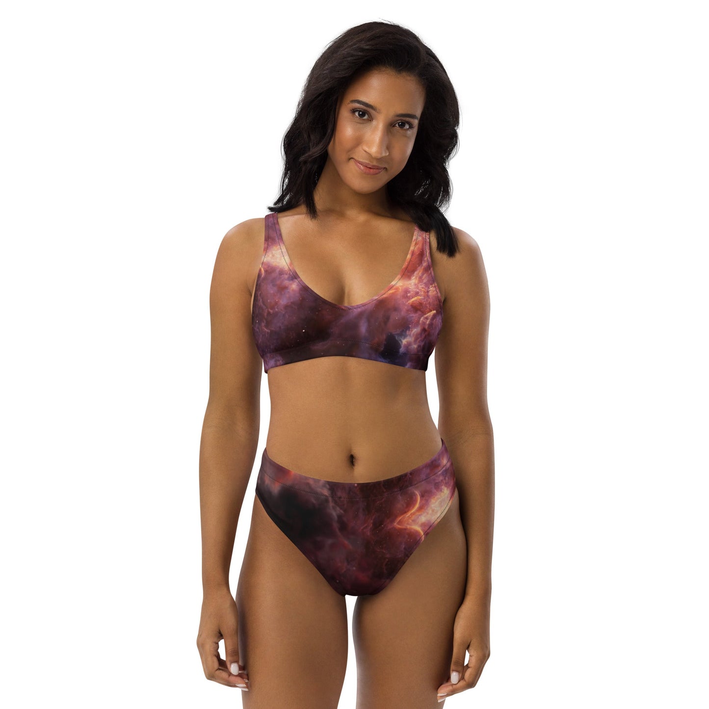 Recycled high-waisted bikini | Intergalactic Space Force 2 | Nebula - Spectral Ink Shop - Swimwear -7648269_12028