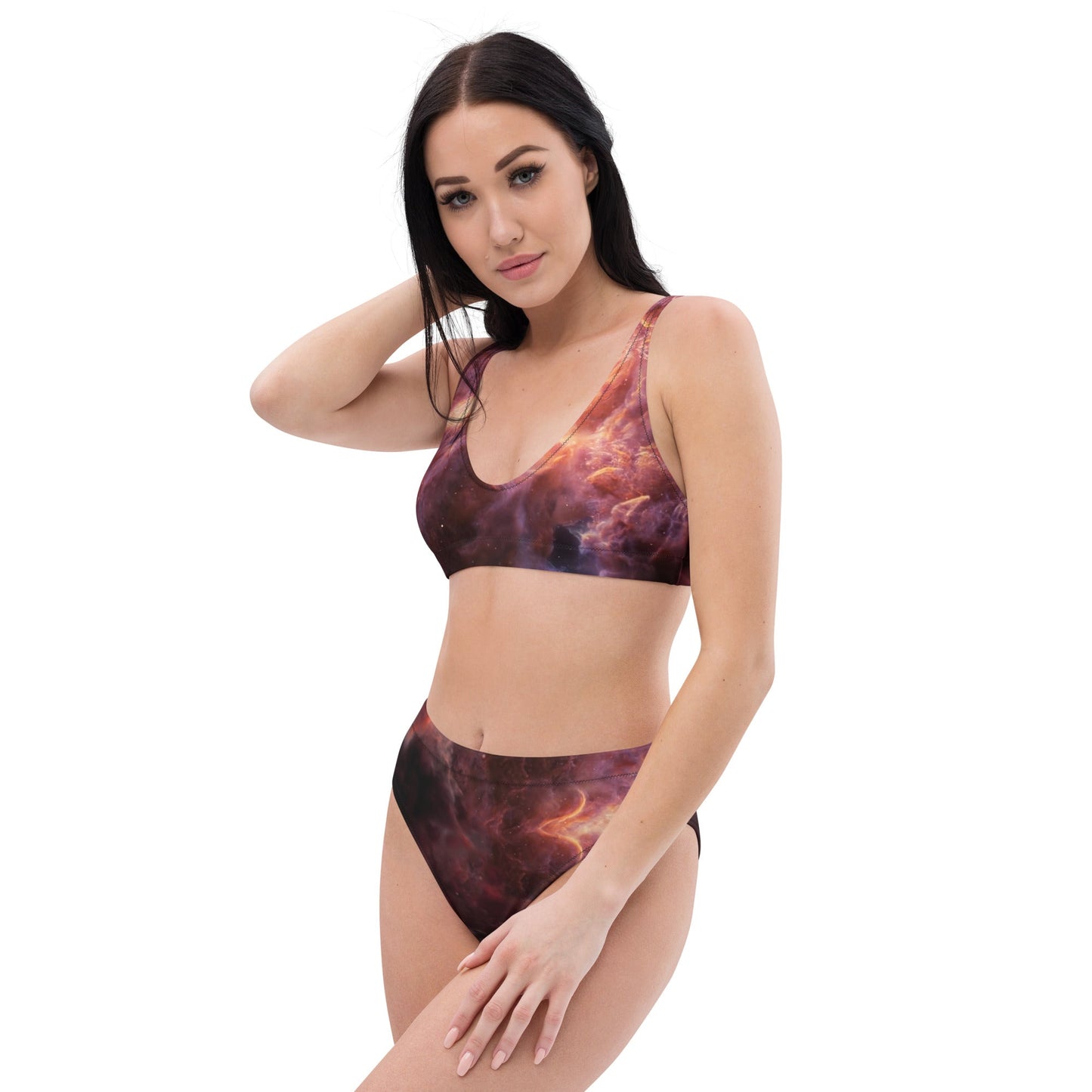 Recycled high-waisted bikini | Intergalactic Space Force 2 | Nebula - Spectral Ink Shop - Swimwear -7648269_12028
