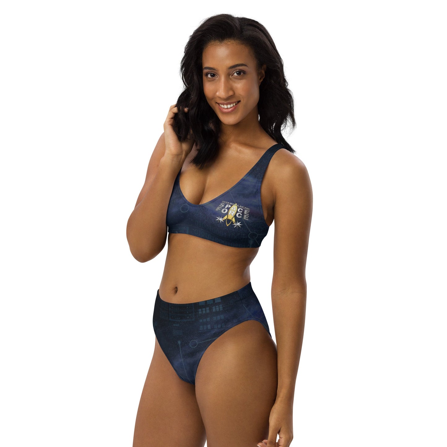 Recycled high-waisted bikini | Intergalactic Space Force | Galaxy Map - Spectral Ink Shop - Bikini -6709377_12028