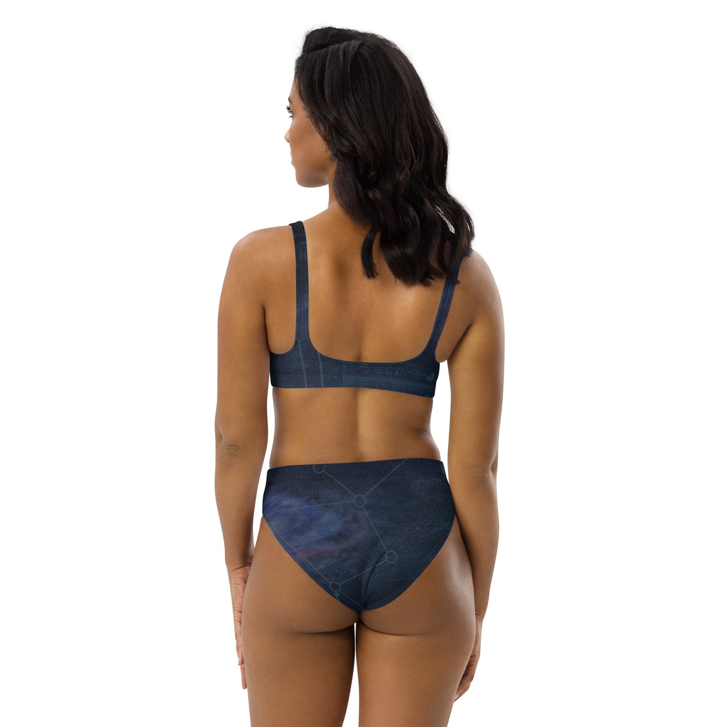 Recycled high-waisted bikini | Intergalactic Space Force | Galaxy Map - Spectral Ink Shop - Bikini -6709377_12028