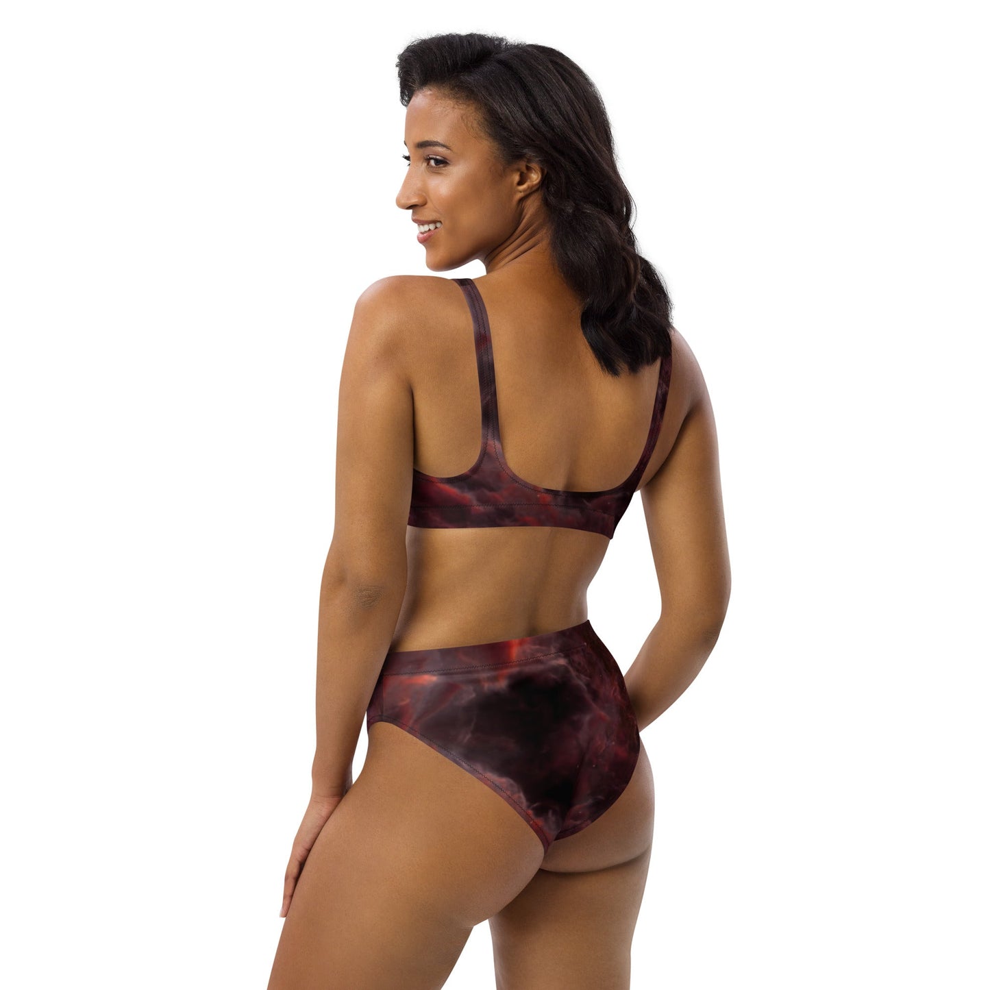 Recycled high-waisted bikini | Intergalactic Space Force | Nebula - Spectral Ink Shop - Bikini -3623801_12028