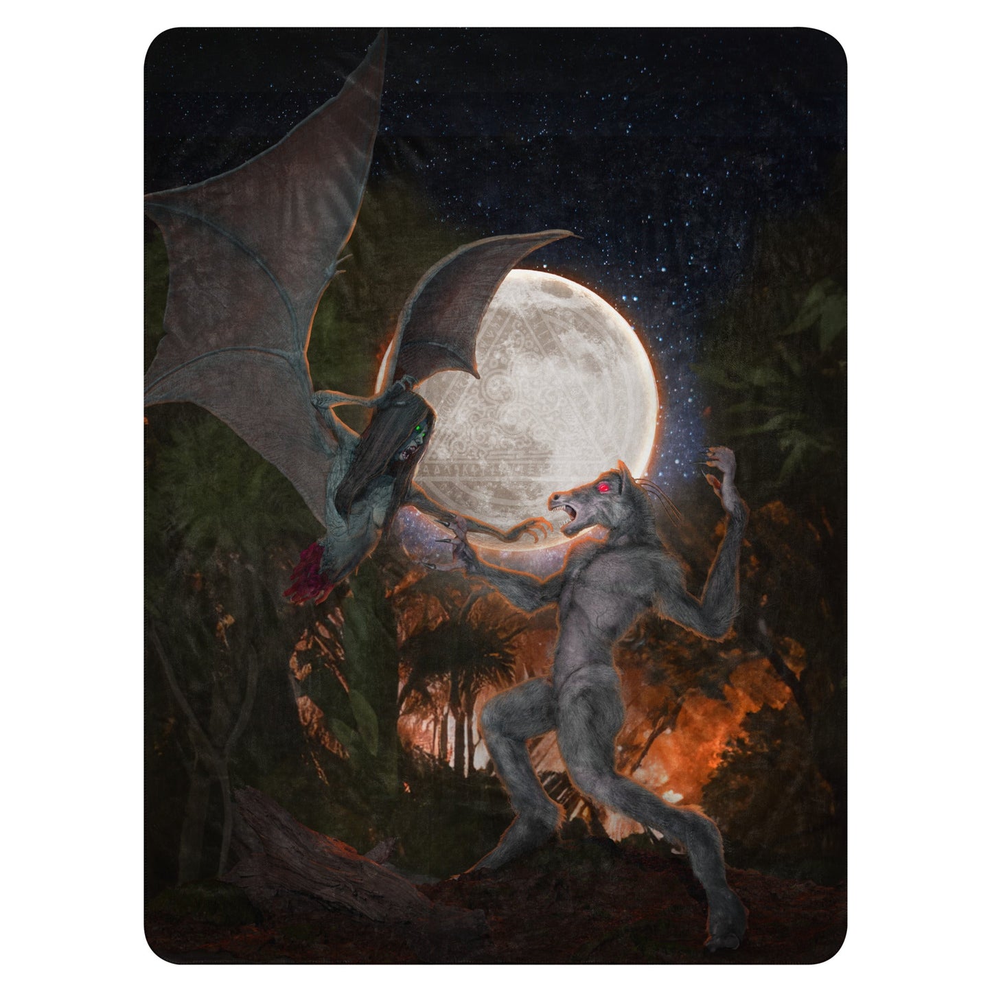 Short Bites | Manananggal vs Tikbalang | Sherpa Blanket - A Mythic Battle on Cozy Terrain - Spectral Ink Shop - -1345495_17449
