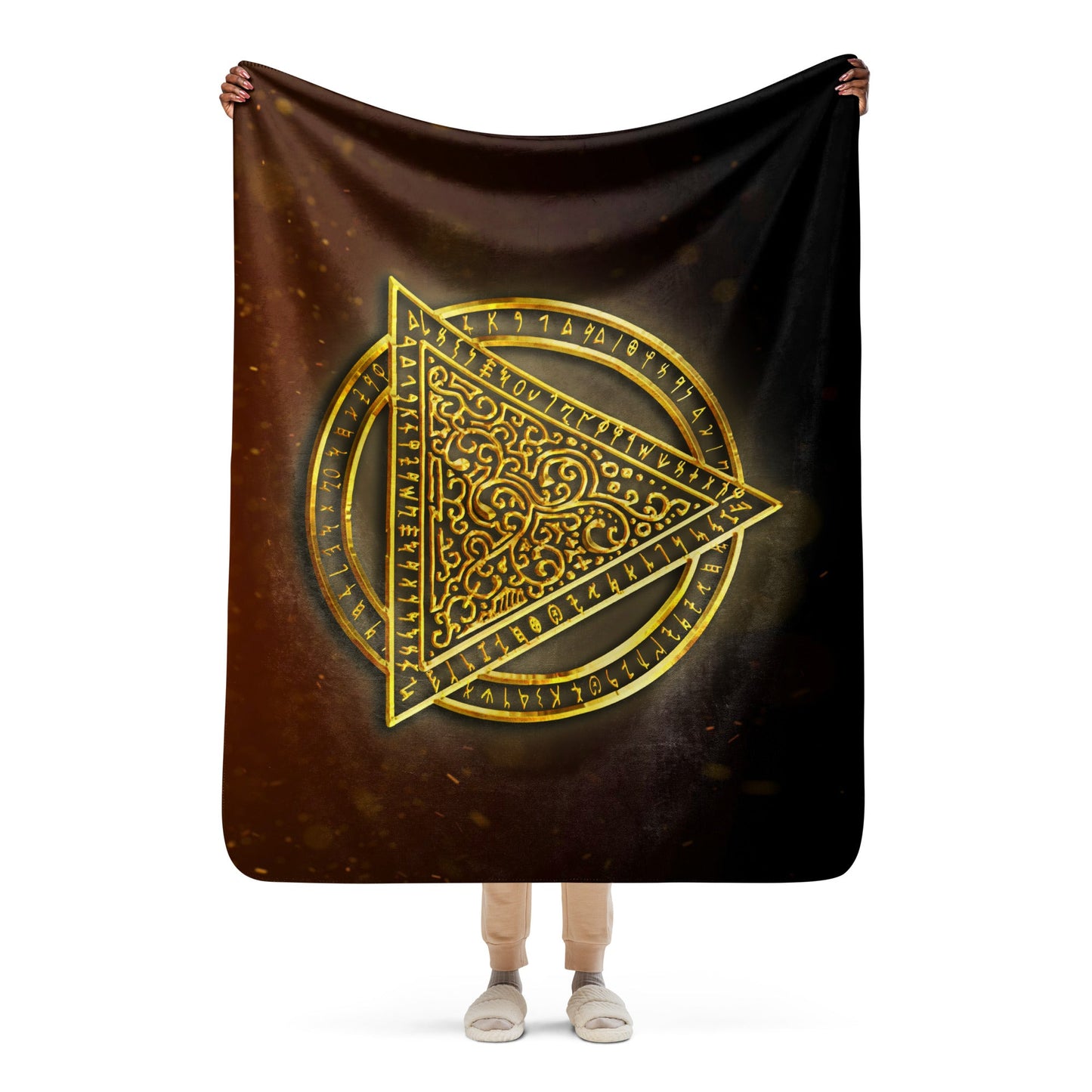 The Last Rite | Logo | Sherpa Blanket - Embrace the Fiery Embers of Horror - Spectral Ink Shop - -6359201_17482