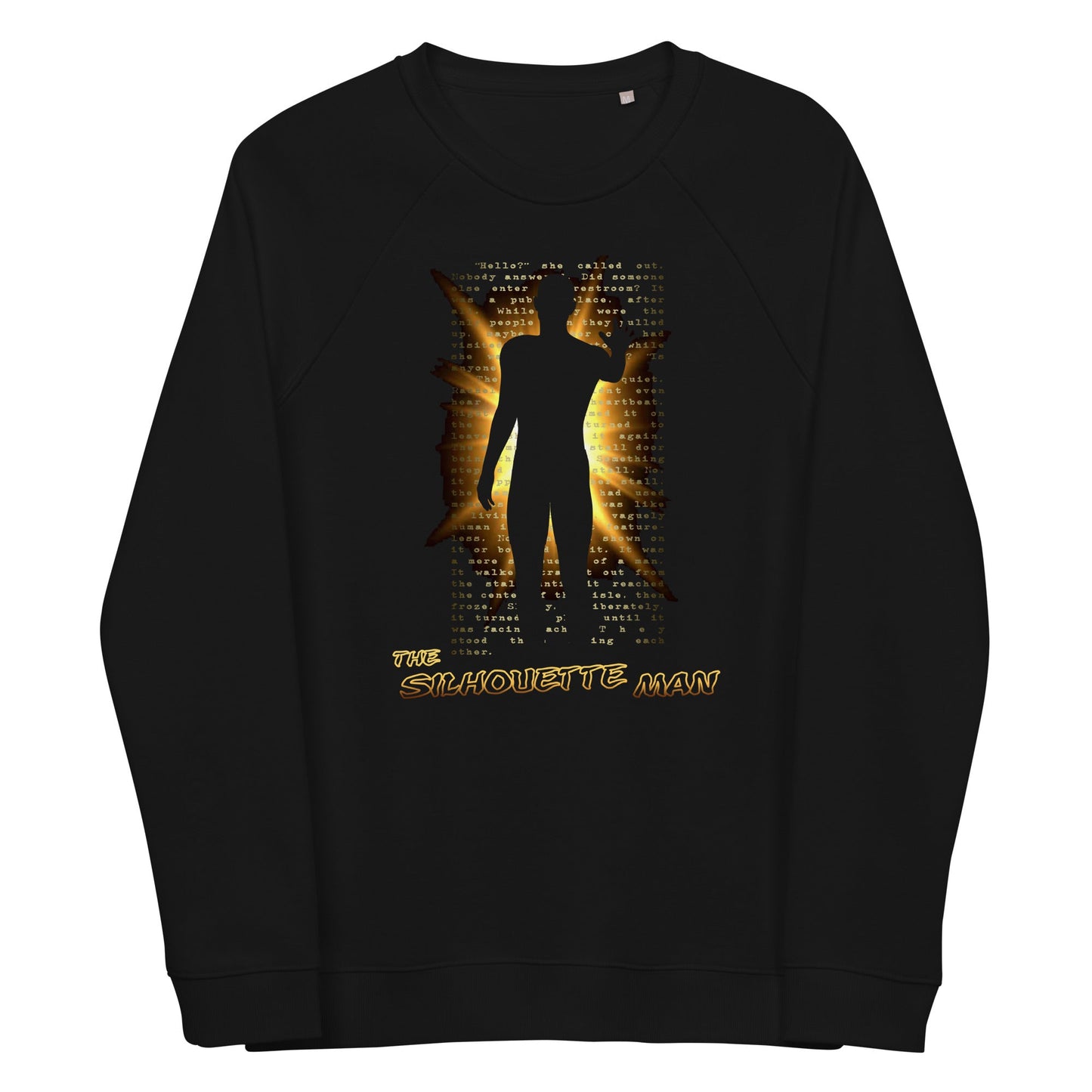 The Silhouette Man | Unisex Organic Raglan Sweatshirt - Embrace the Shadows - Spectral Ink Shop - Sweaters and Hoodies -3019046_14898