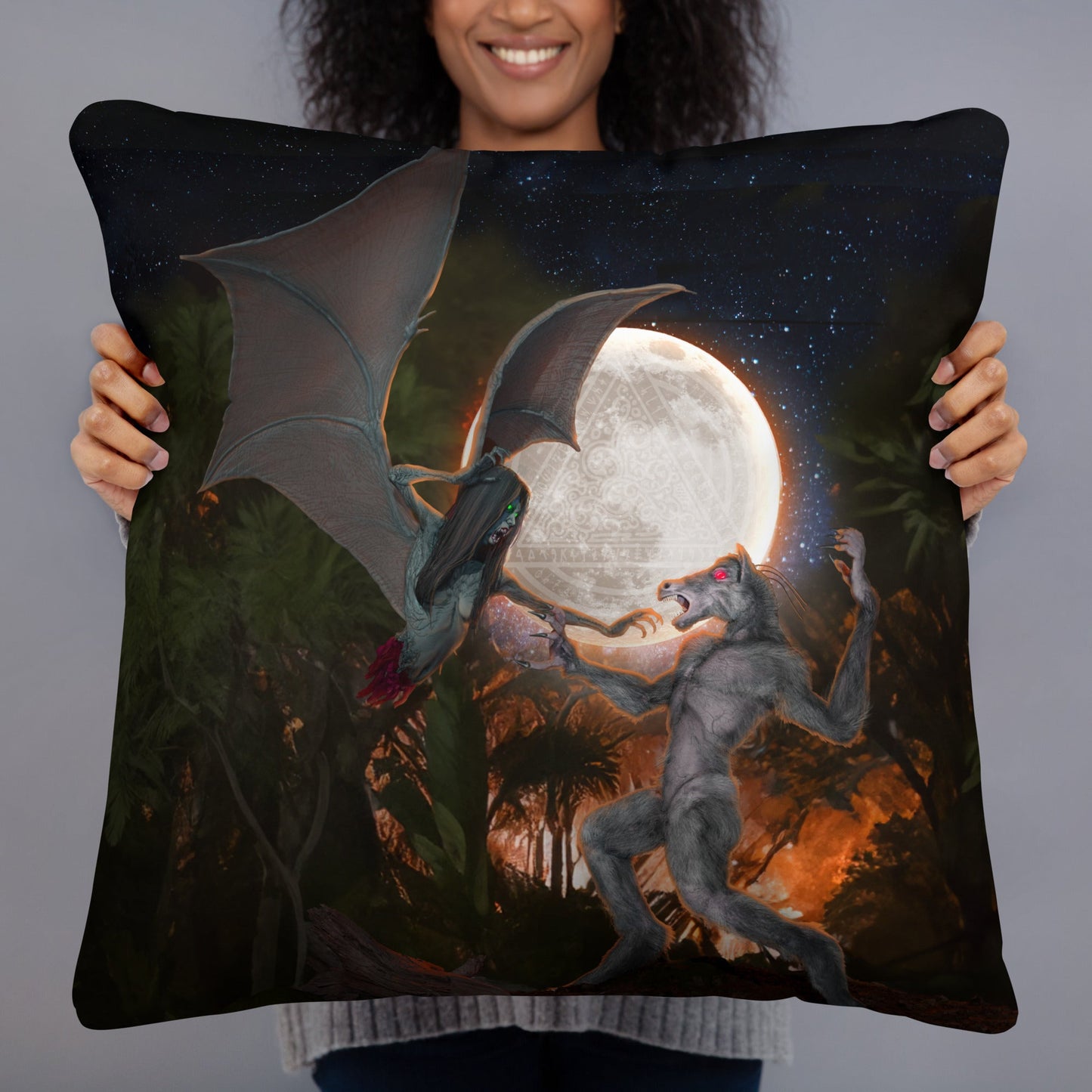 Throw Pillow | The Last Rite : Short Bites | Manananggal vs Tikbalang - Spectral Ink Shop2552556_11075