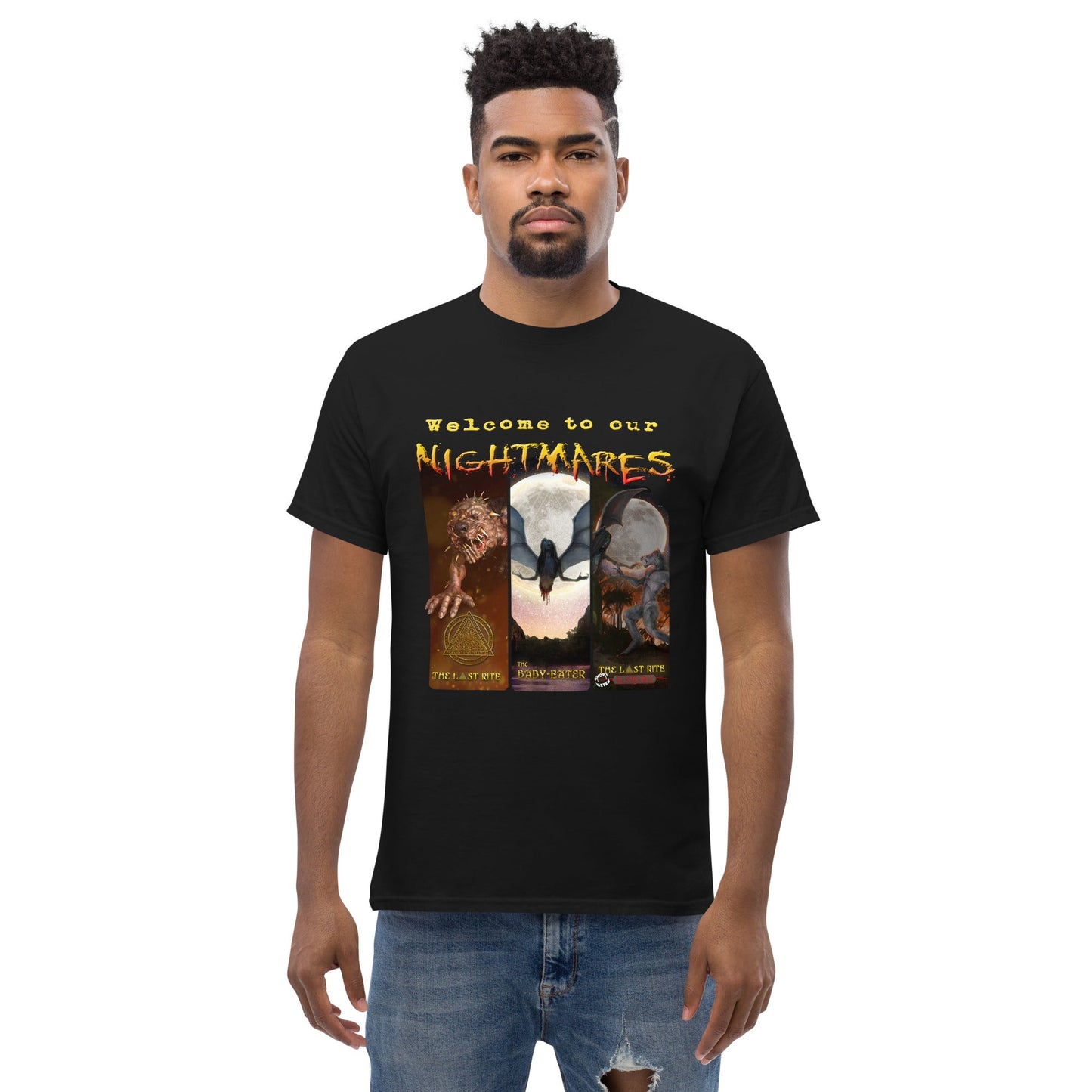 Welcome to our Nightmares | Men's Short Sleeve T-Shirt - Dive into Darkness - Spectral Ink Shop - -3063385_11546