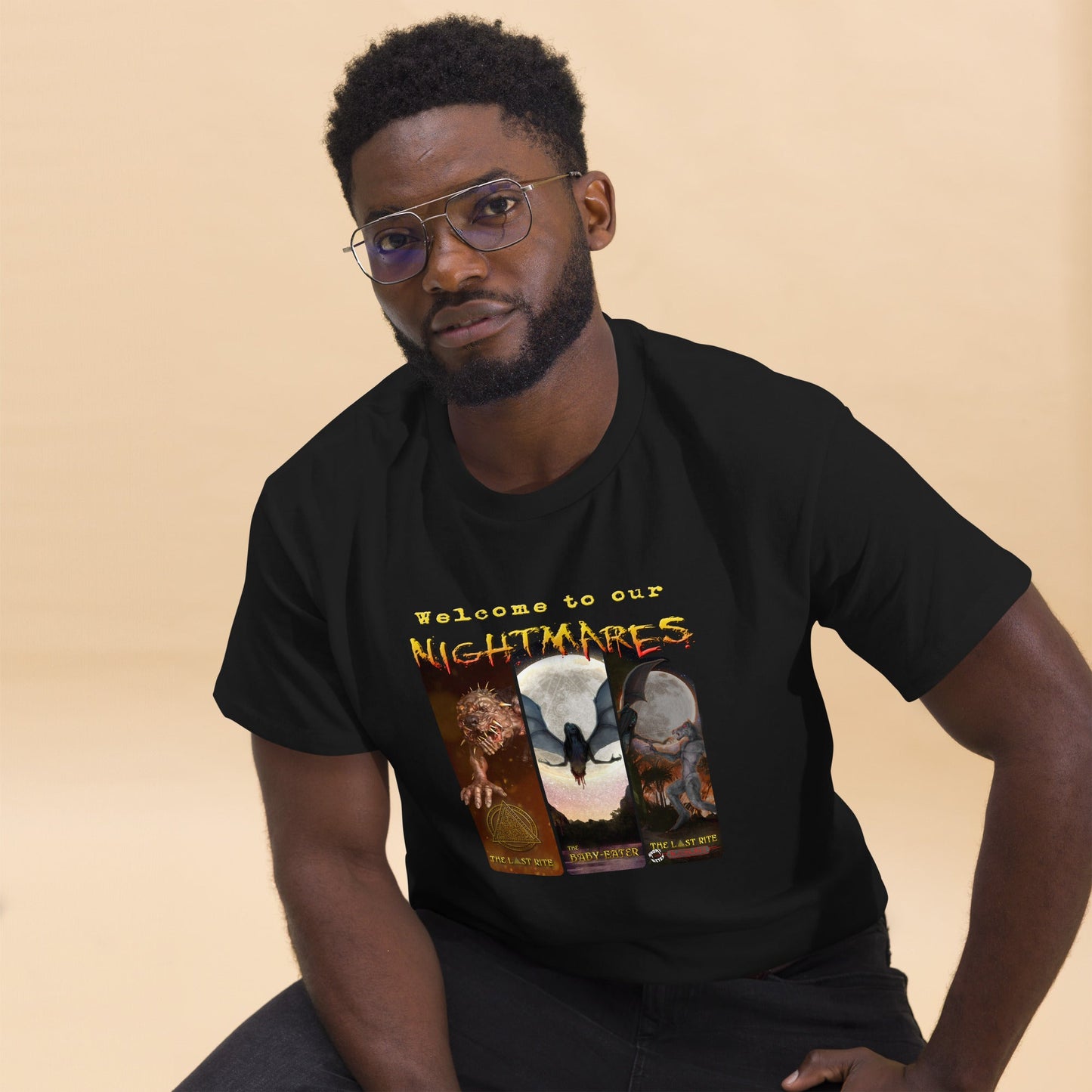 Welcome to our Nightmares | Men's Short Sleeve T-Shirt - Dive into Darkness - Spectral Ink Shop - -3063385_11546