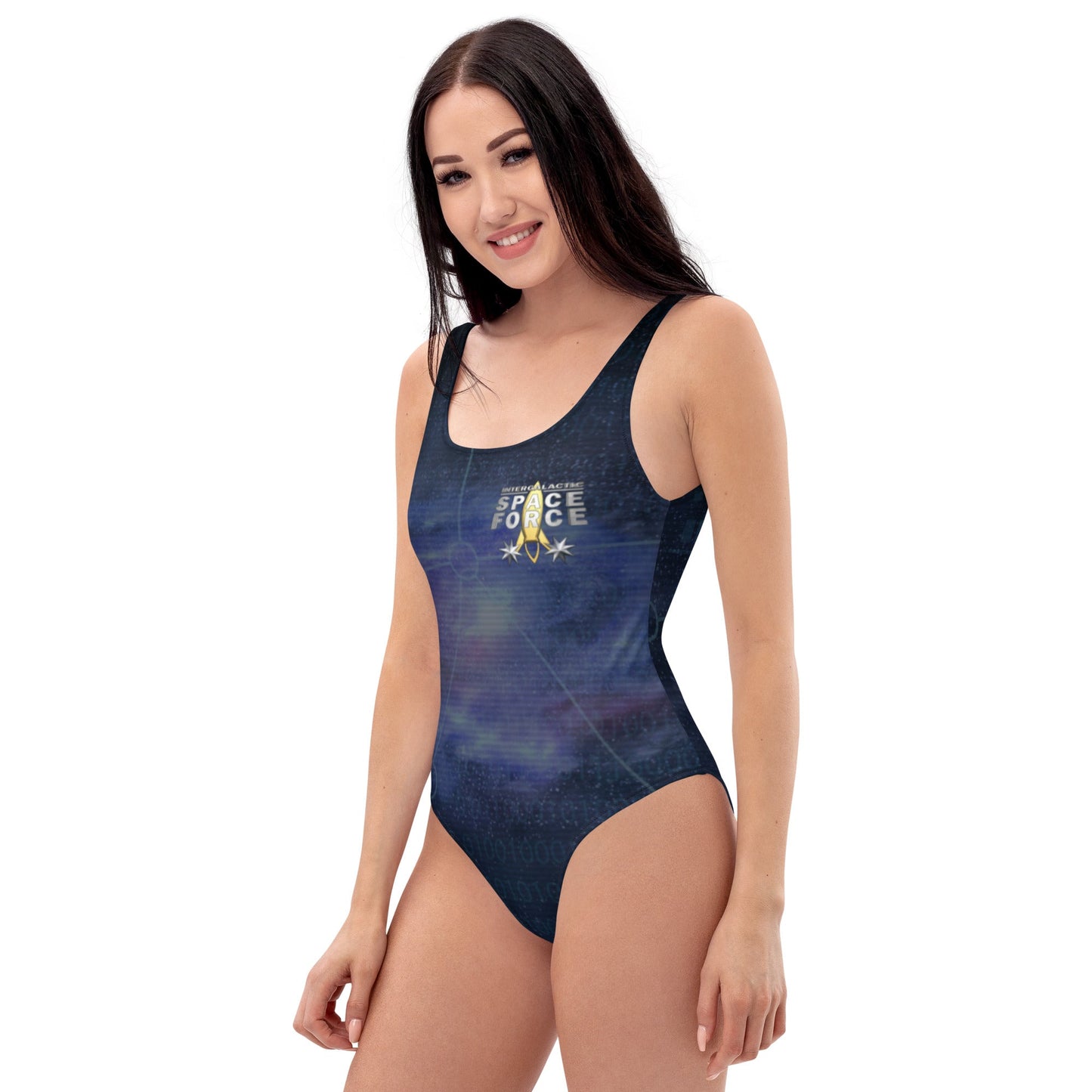 Women's One-Piece Swimsuit | Intergalactic Space Force - Spectral Ink Shop - Swimwear -9308089_9014