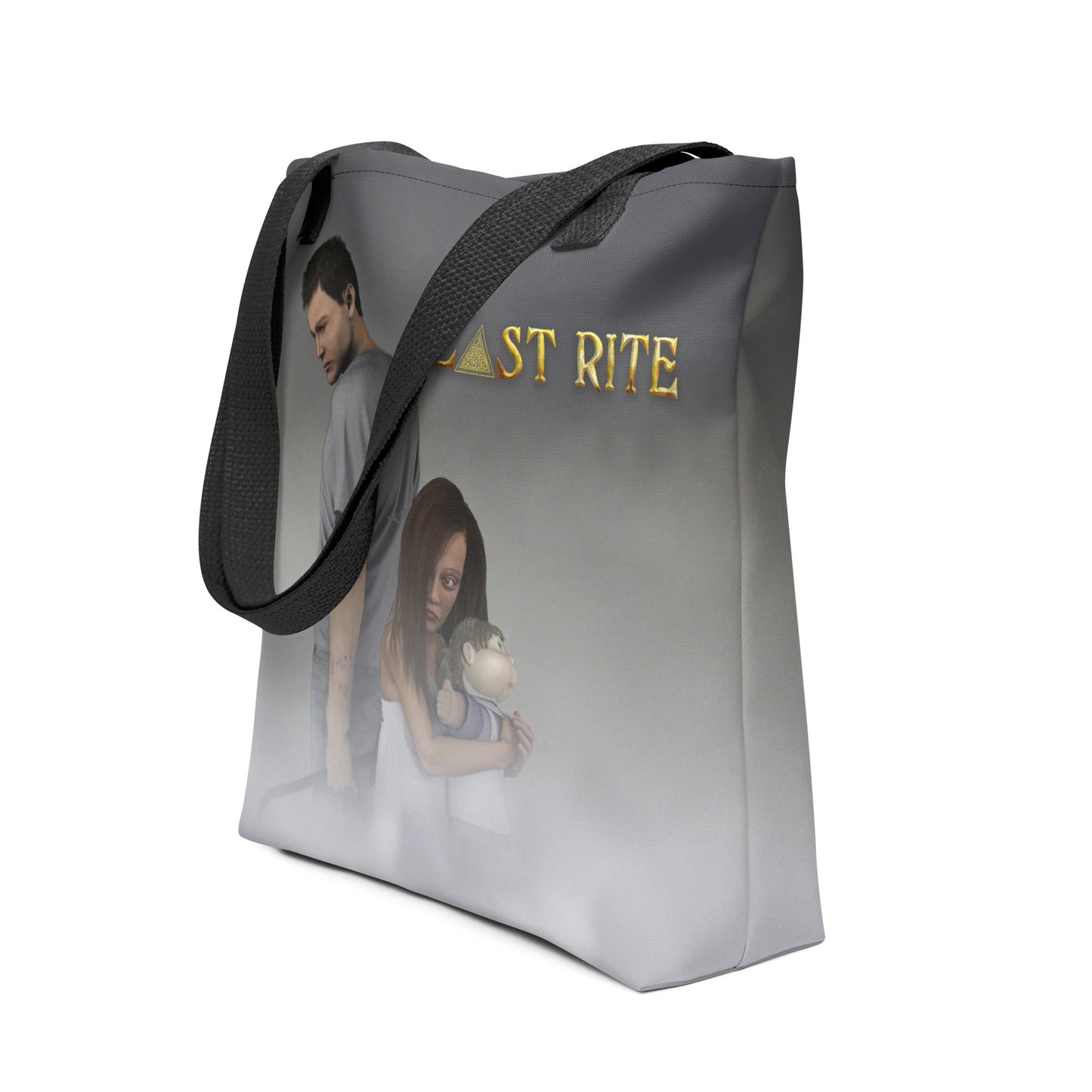 The Last Rite Daniel and Bethany Tote bag featuring a striking design and durable construction.