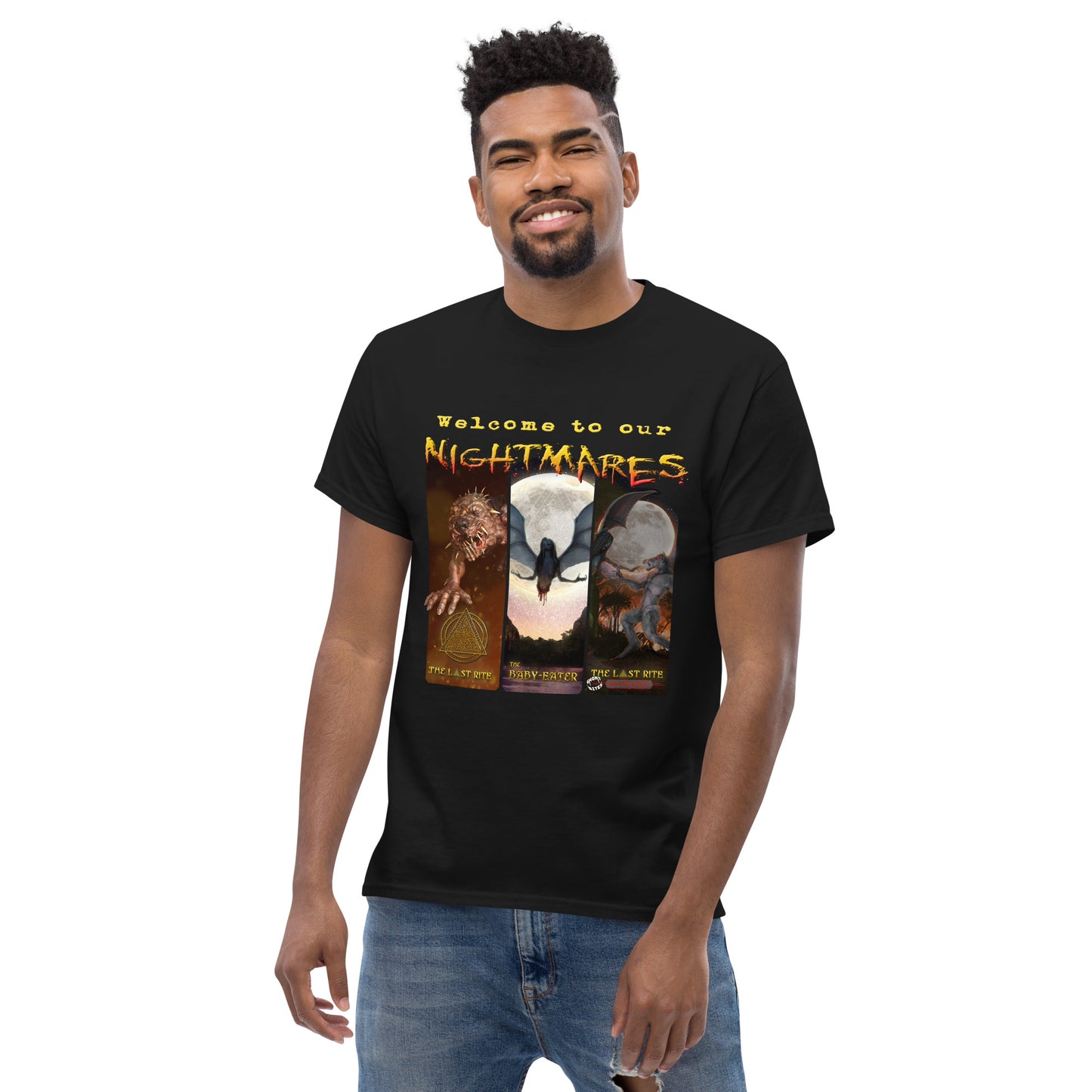 Welcome to our Nightmares | Men's Short Sleeve T-Shirt - Dive into Darkness