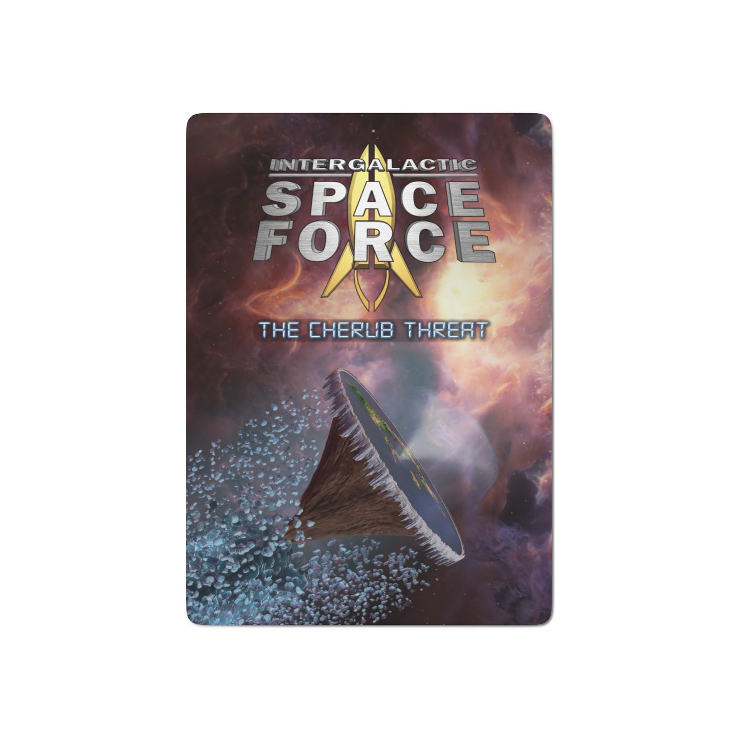 Intergalactic Space Force 2 playing cards featuring bold, cosmic artwork and classic game design.