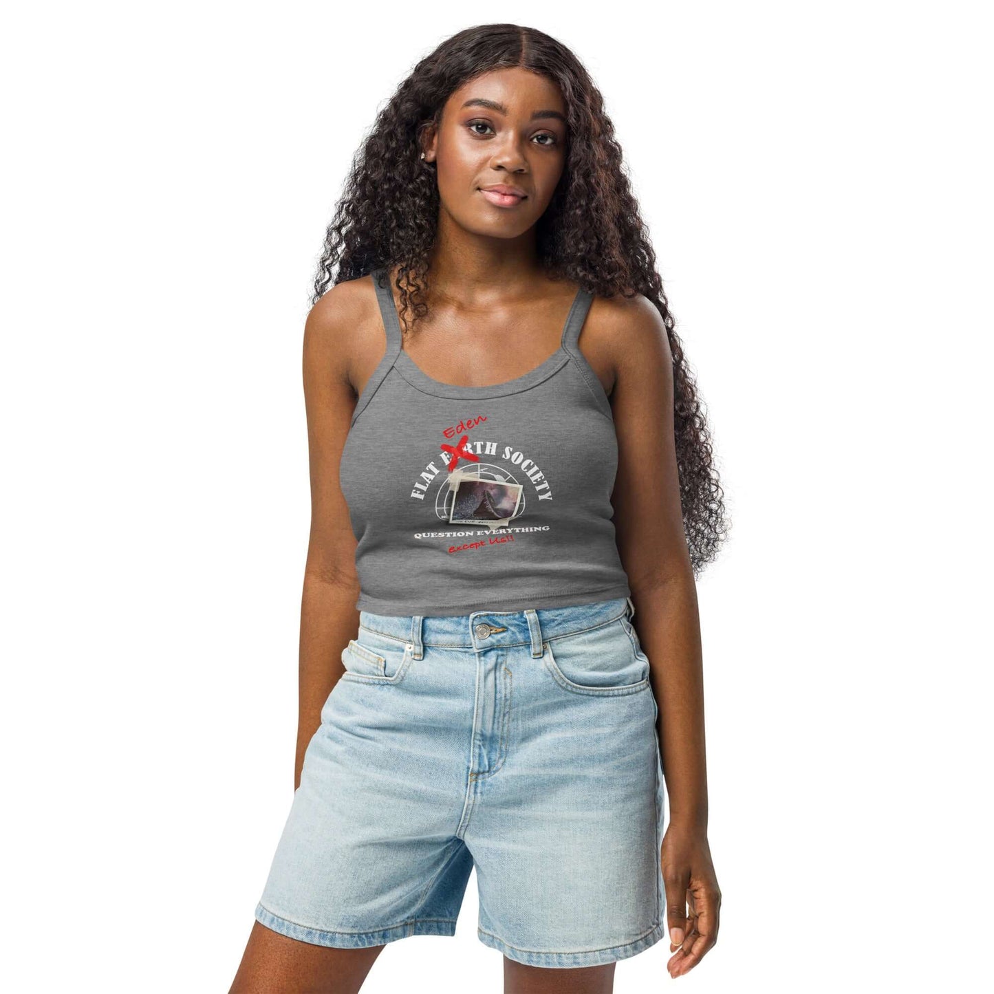 Women’s Micro-Rib Tank Top | Flat Eden Society Logo