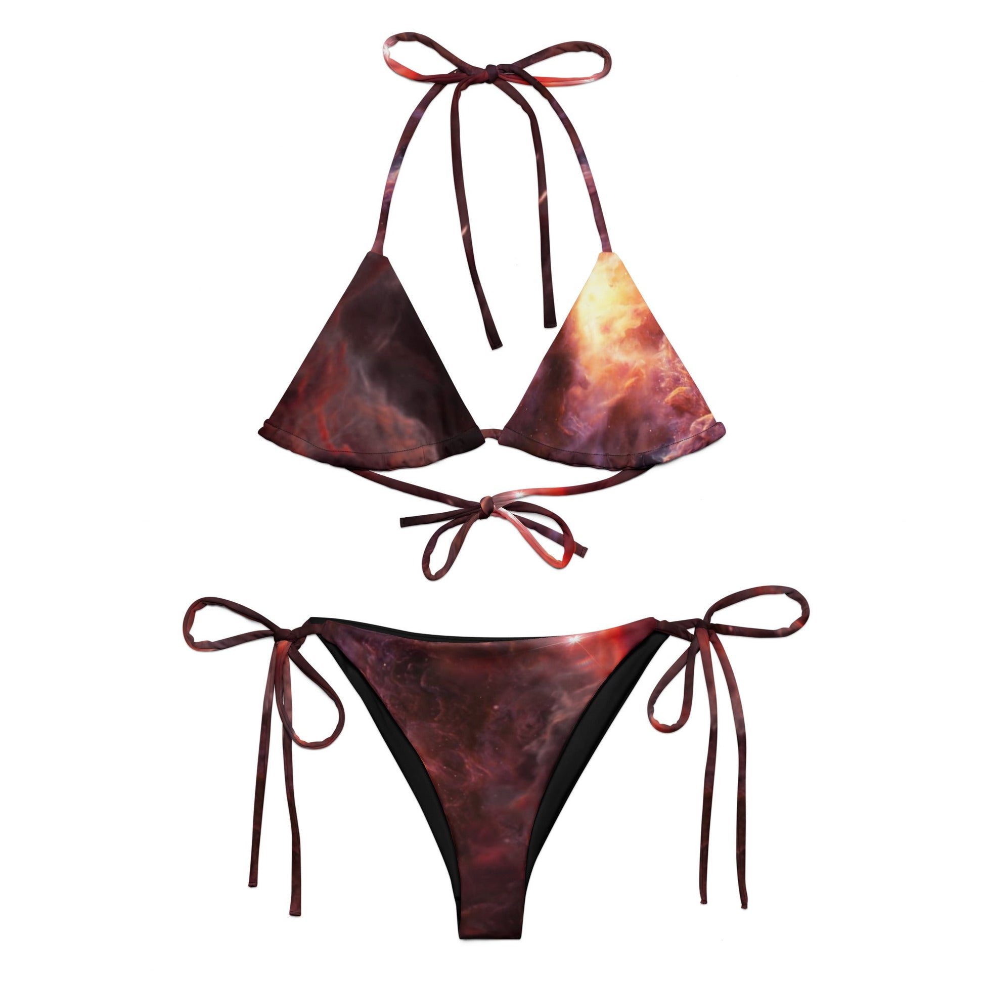 All-over print recycled string bikini | Intergalactic Space Force | Nebula - Spectral Ink Shop - Bikini -8922737_16553