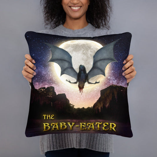 Decorative Throw Pillow | The Baby-Eater | With Title - Spectral Ink Shop - Throw Pillows -9514457_4532