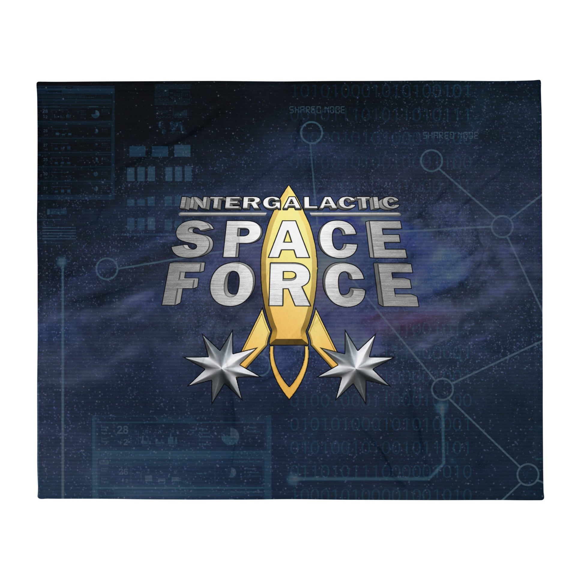 Intergalactic Space Force Throw Blanket - Embrace the Cosmic Comedy - Spectral Ink Shop - Blanket -8332815_10986