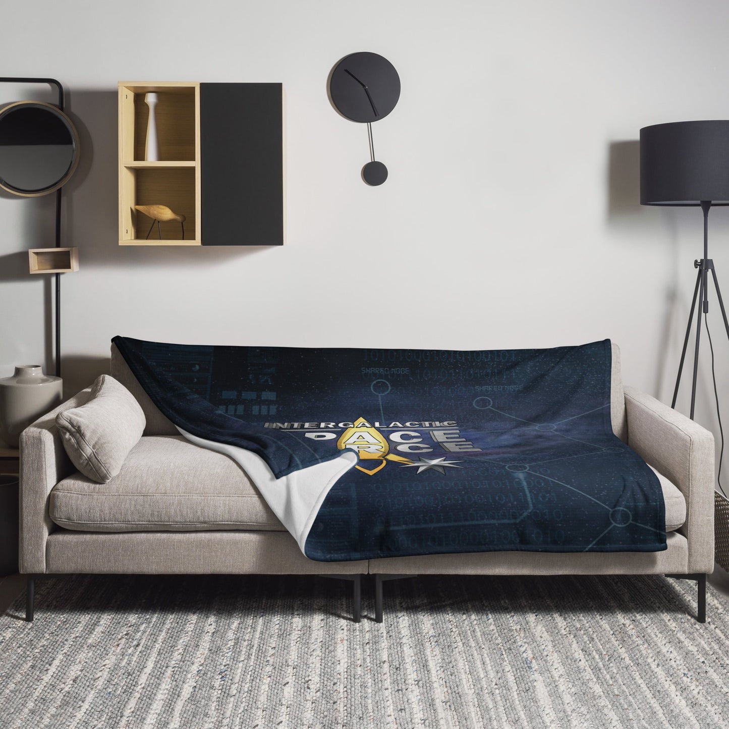 Intergalactic Space Force Throw Blanket - Embrace the Cosmic Comedy - Spectral Ink Shop - Blanket -8332815_13222