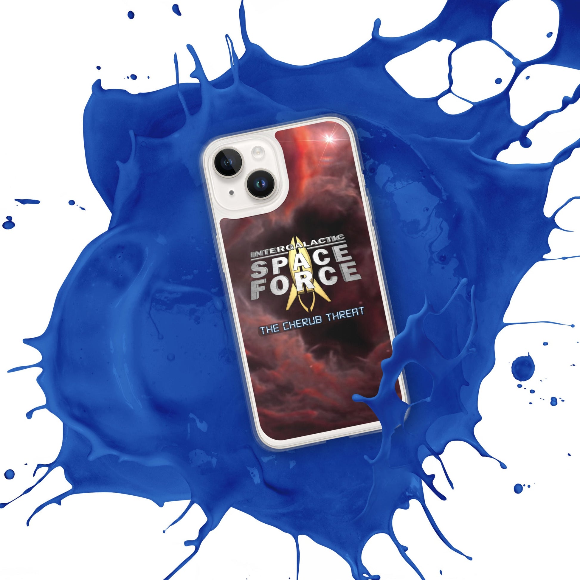 iPhone Case | Intergalactic Space Force 2 | Nebula and Logo - Spectral Ink Shop - Mobile Phone Cases -6149524_16240